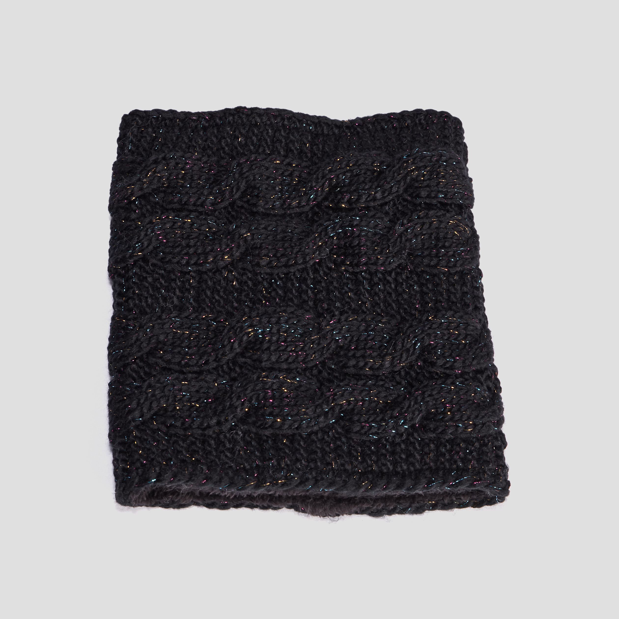 Snood fourré à torsades noir fille