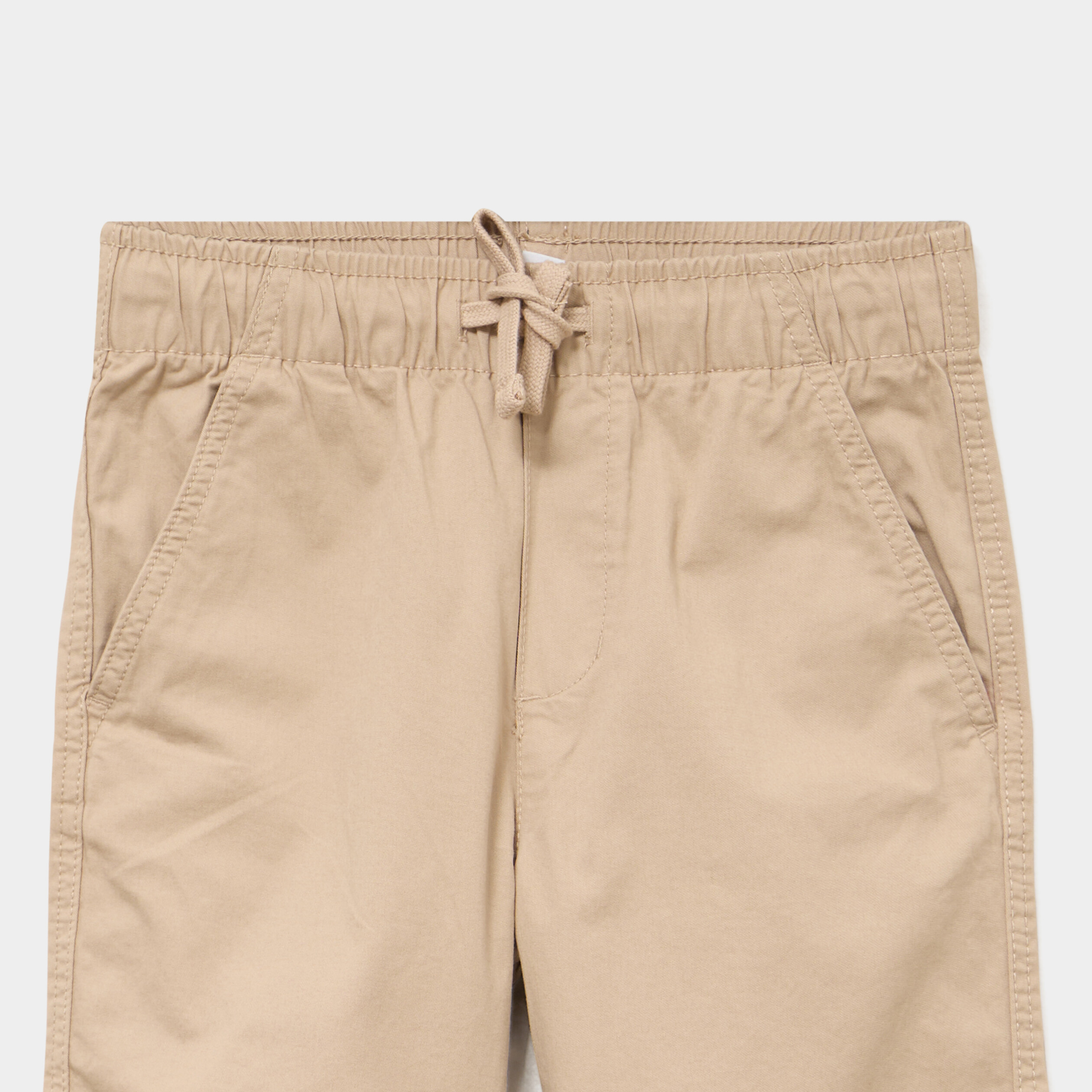Pantalon battle taille &eacute;lastiqu&eacute;e coton beige gar&ccedil;on