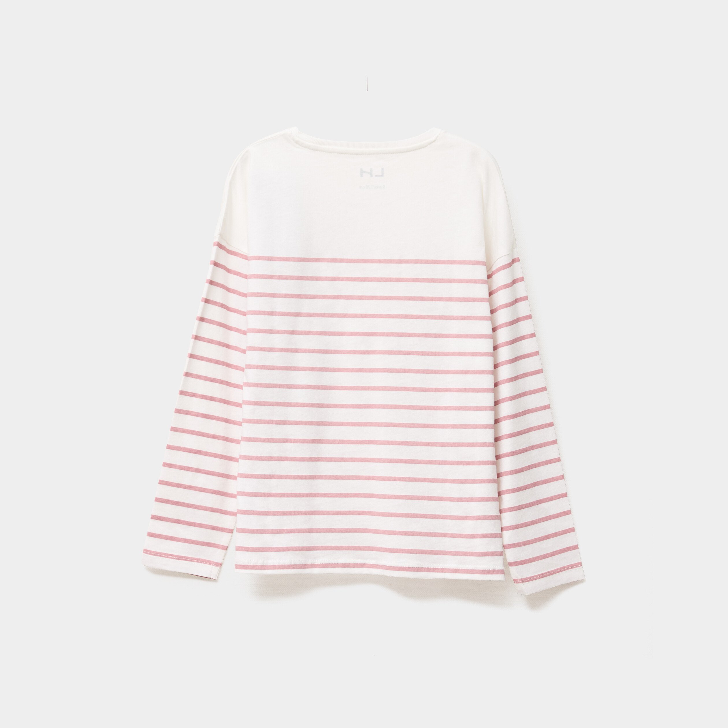 t shirt coton col rond manches longues ecru fille T-shirt coton col rond manches longues ecru fille