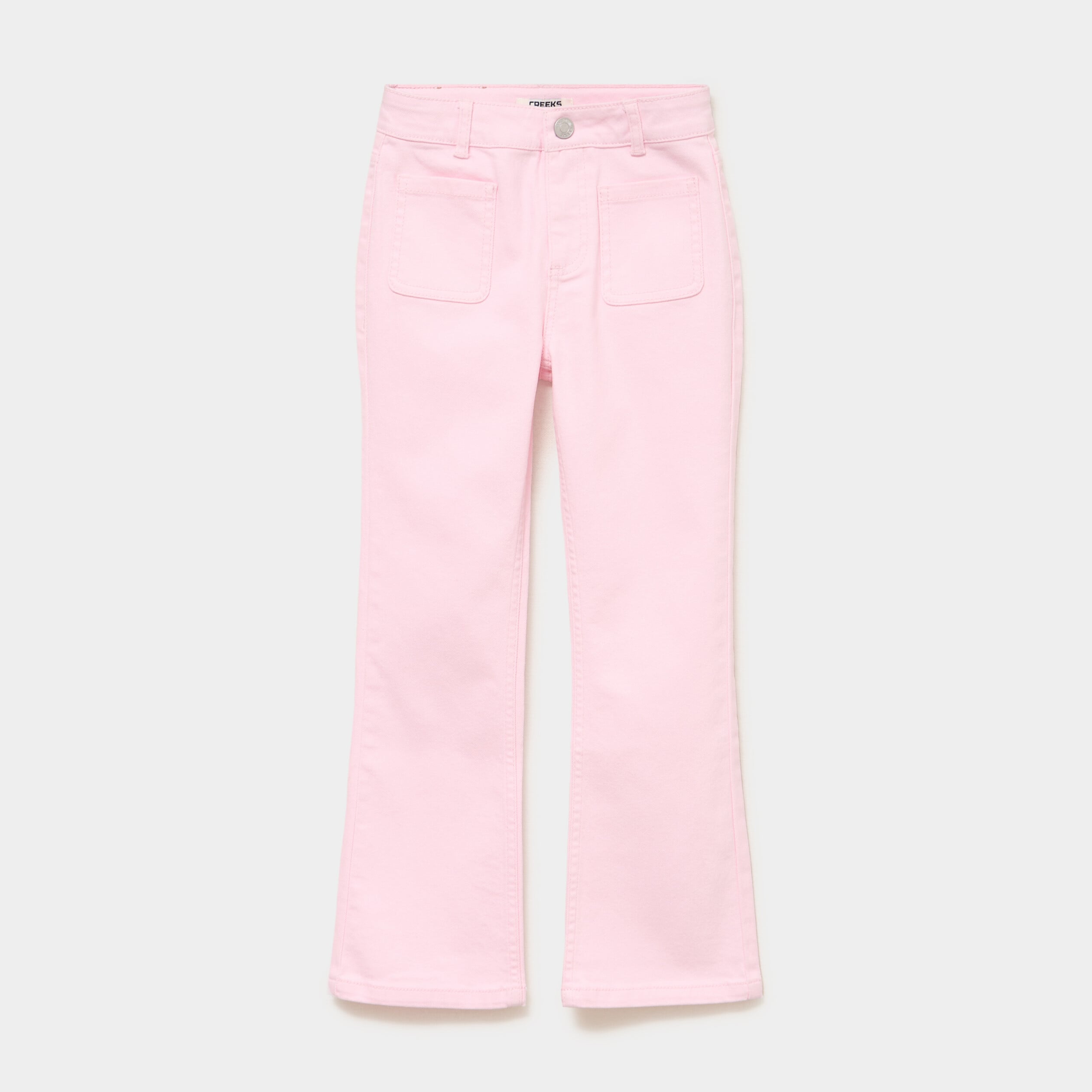 Pantalon bootcut twill 4 poches rose clair fille