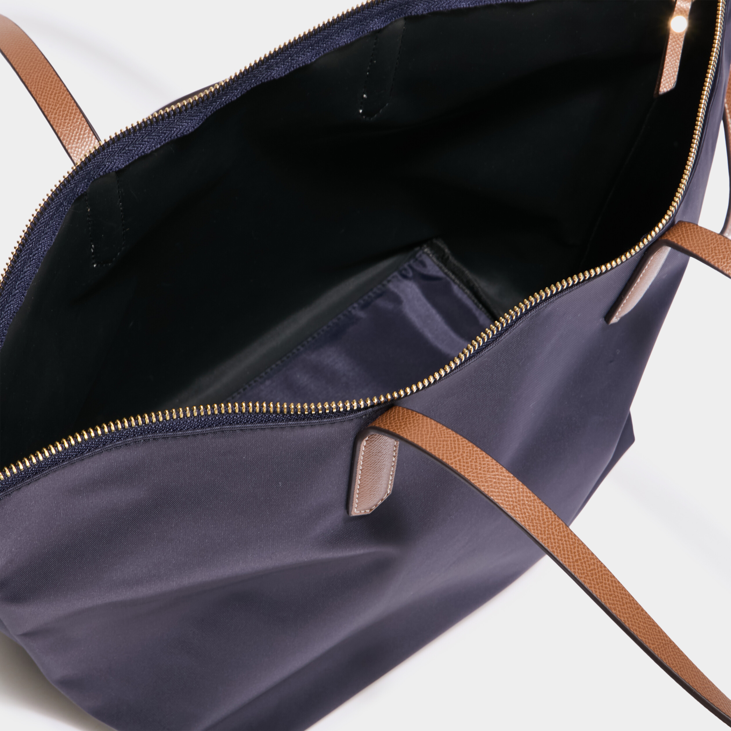 Sac shopper avec bandoulière bleu marine femme