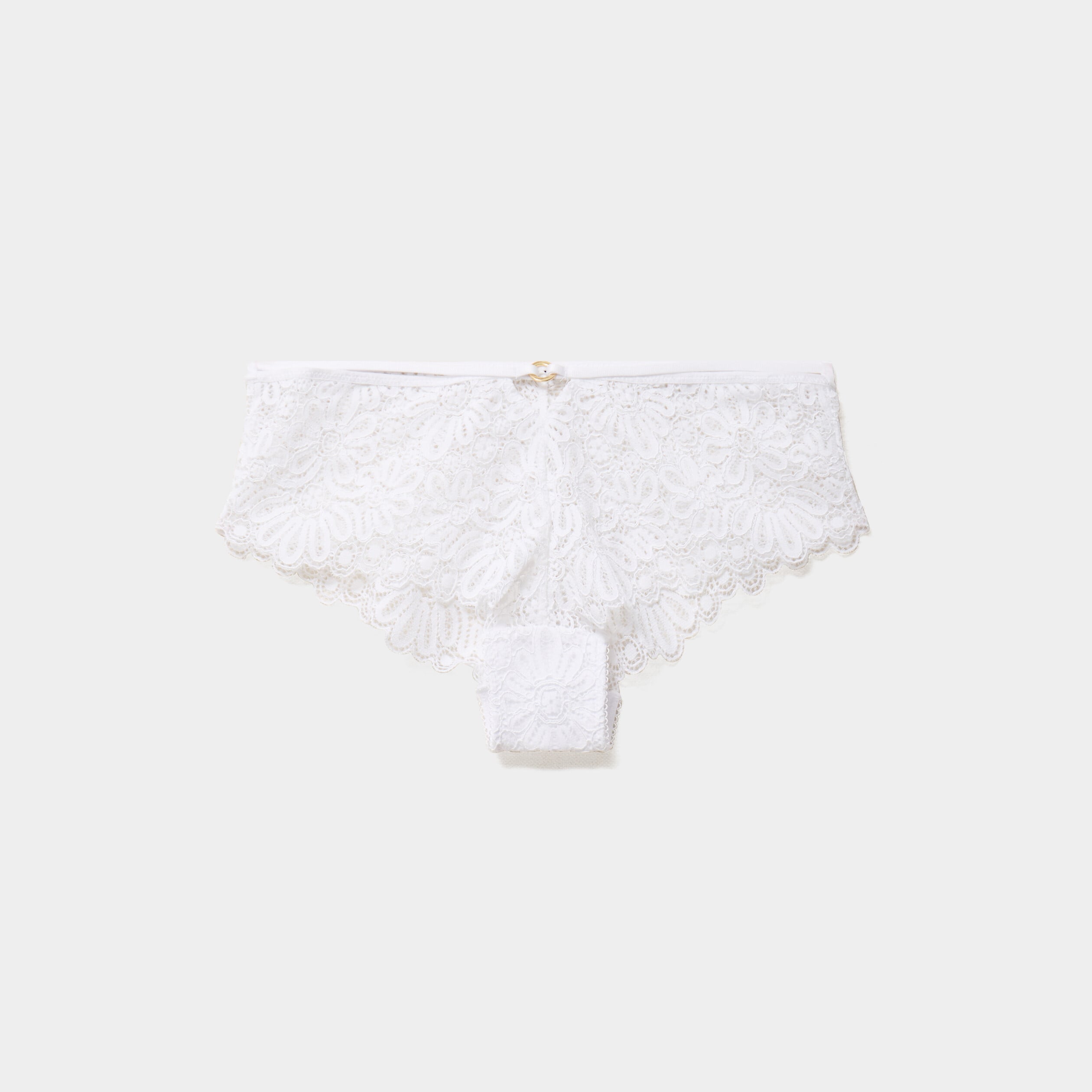 Shorty en dentelle blanc femme