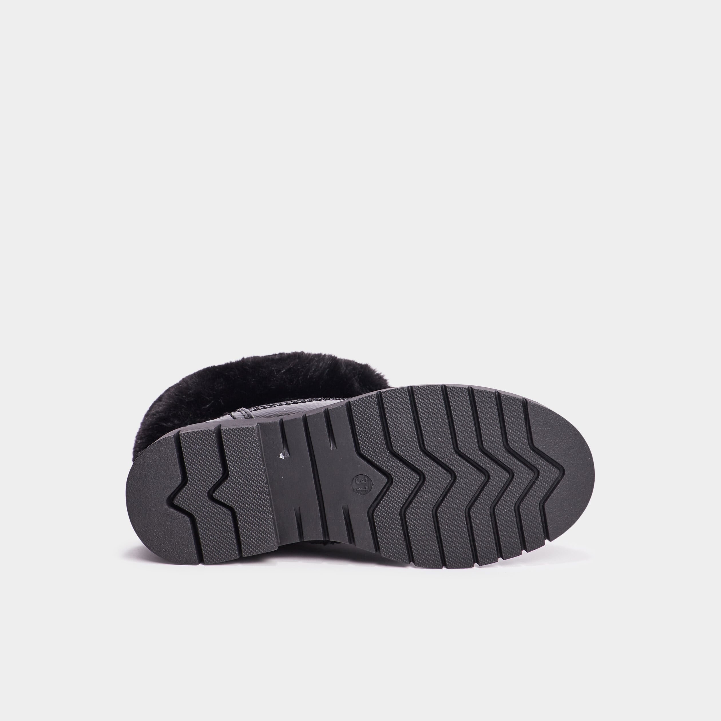 Bottines avec fausse fourrure noir fille