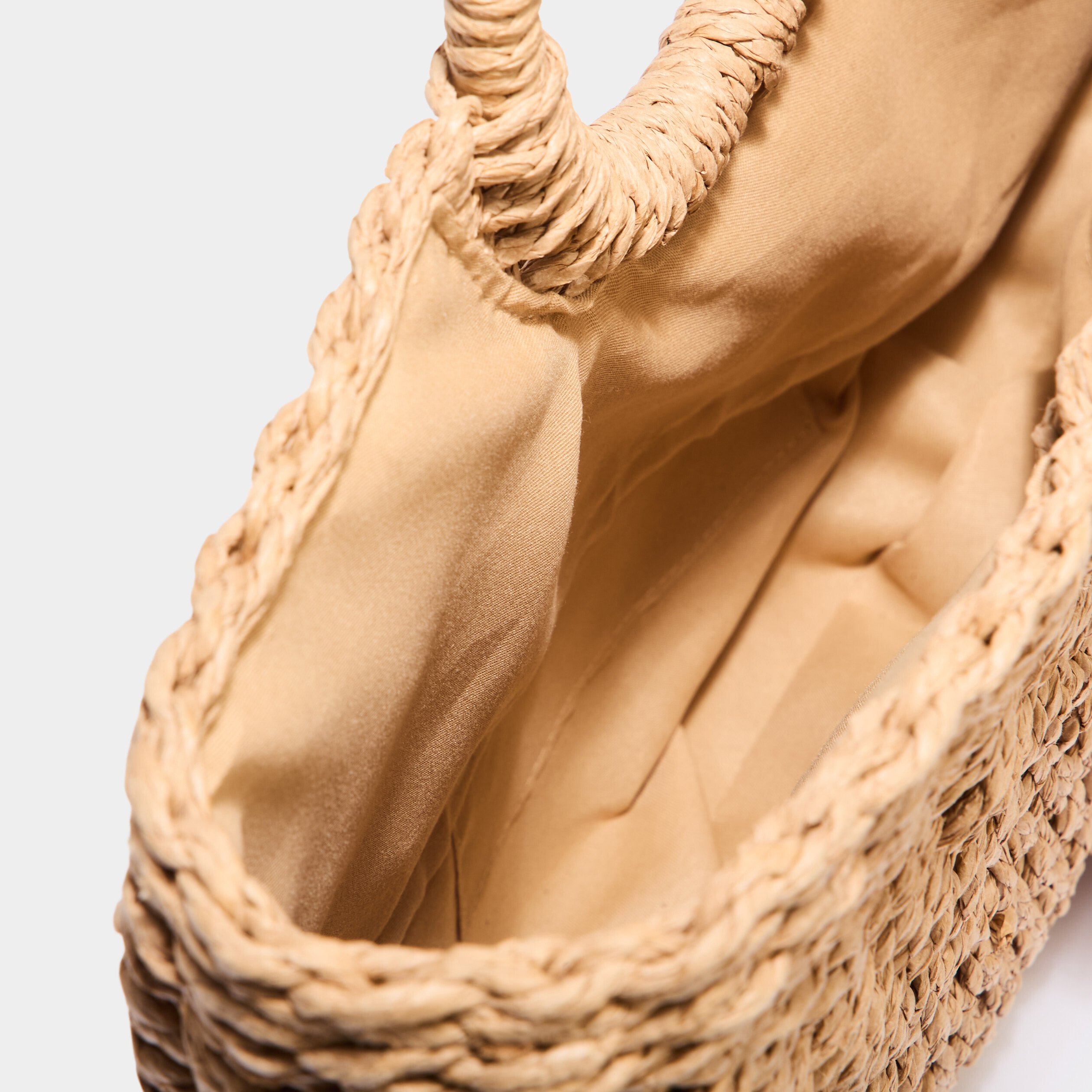 sac panier demi lune detail foulard sable femme Sac panier demi-lune détail foulard sable femme