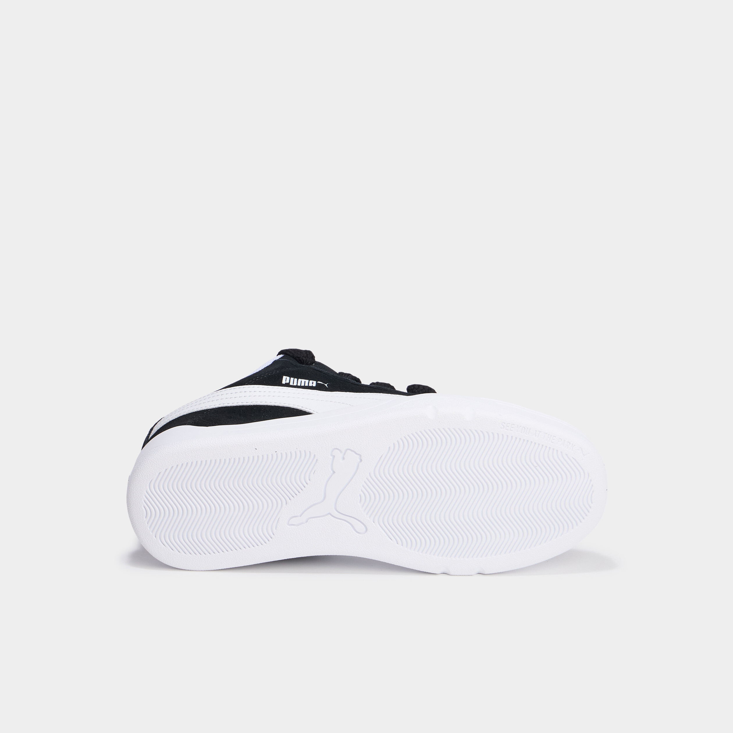 Baskets basses &agrave; lacets en cuir Puma noir gar&ccedil;on