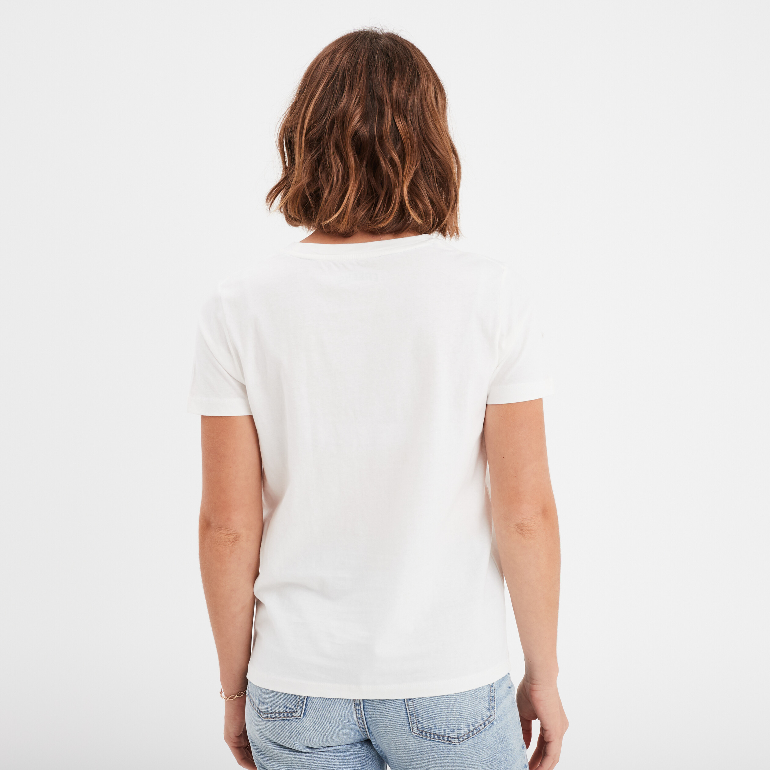 t shirt oversize col rond coton creeks blanc femme T-shirt oversize col rond coton Creeks blanc femme