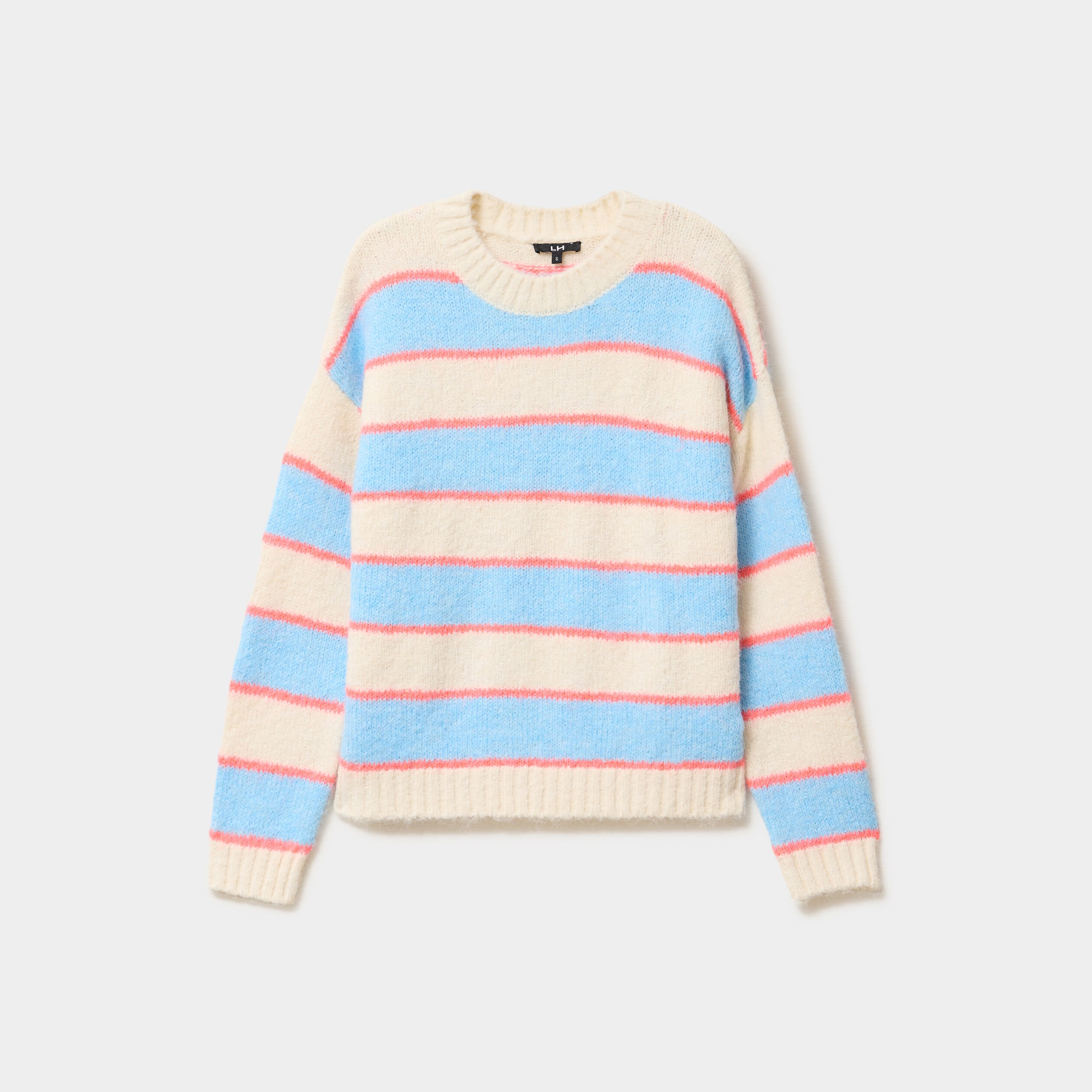 Pull col rond manches longues ecru femme
