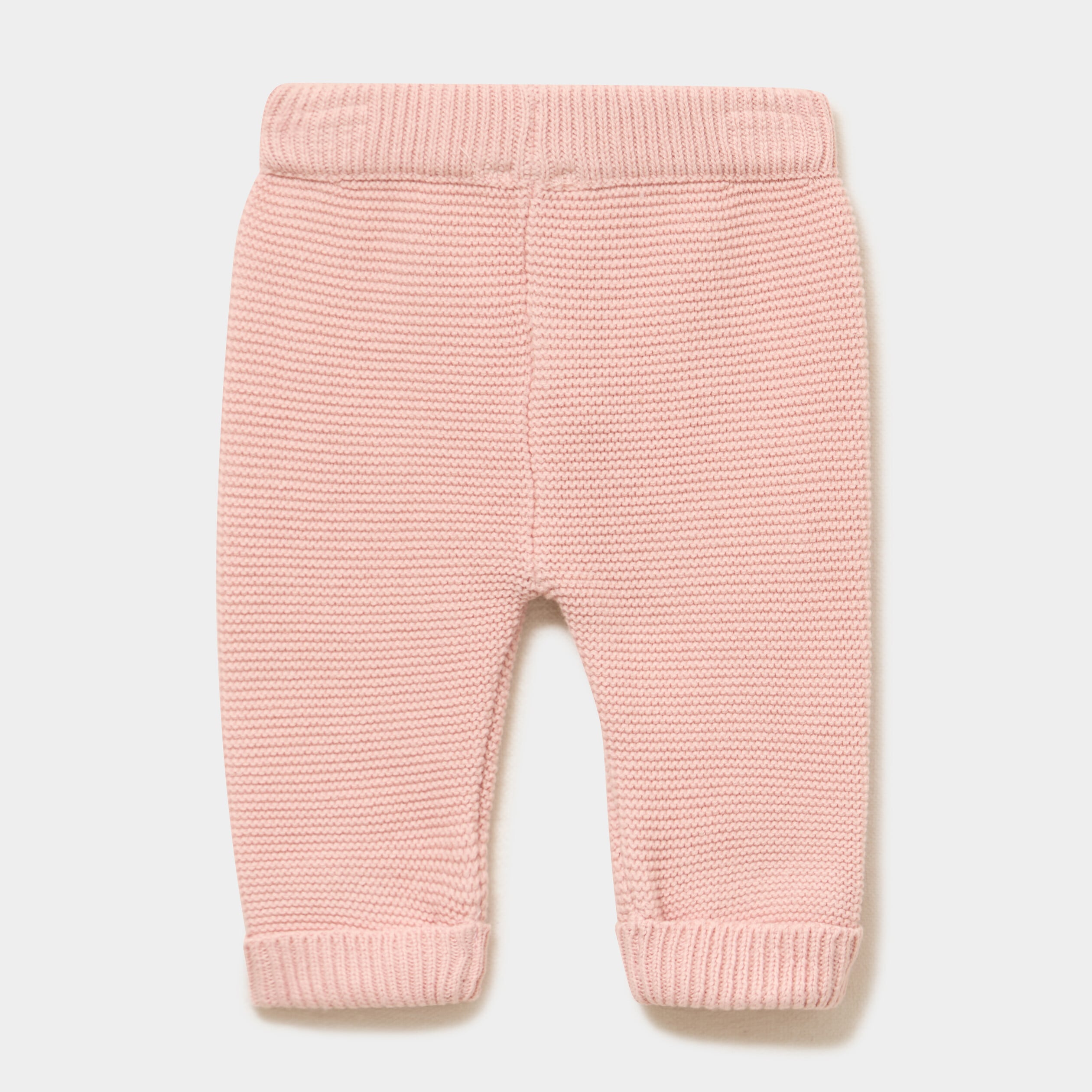 Pantalon tricot coton rose poudr&eacute;e b&eacute;b&eacute;