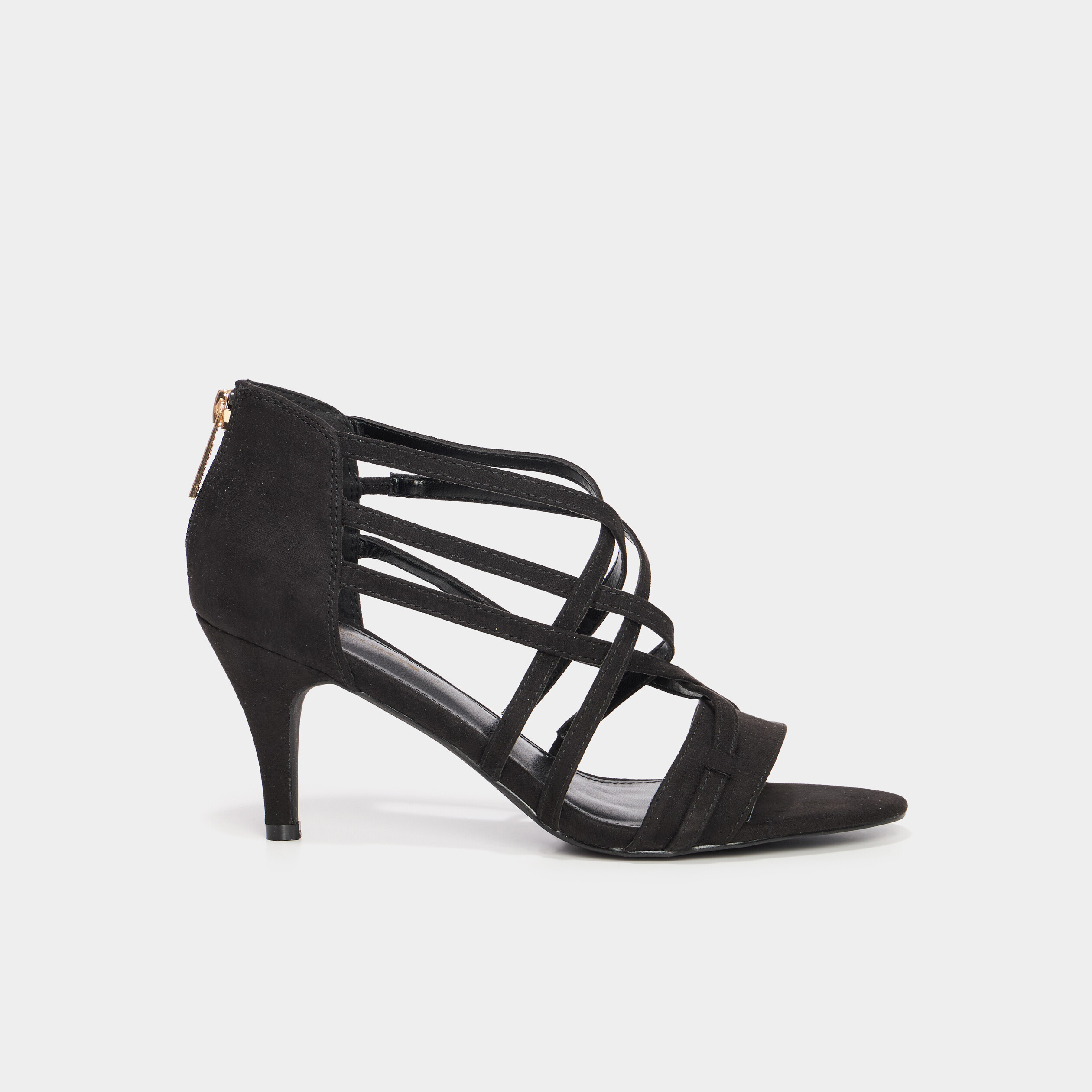 Sandales &agrave; talons noir femme