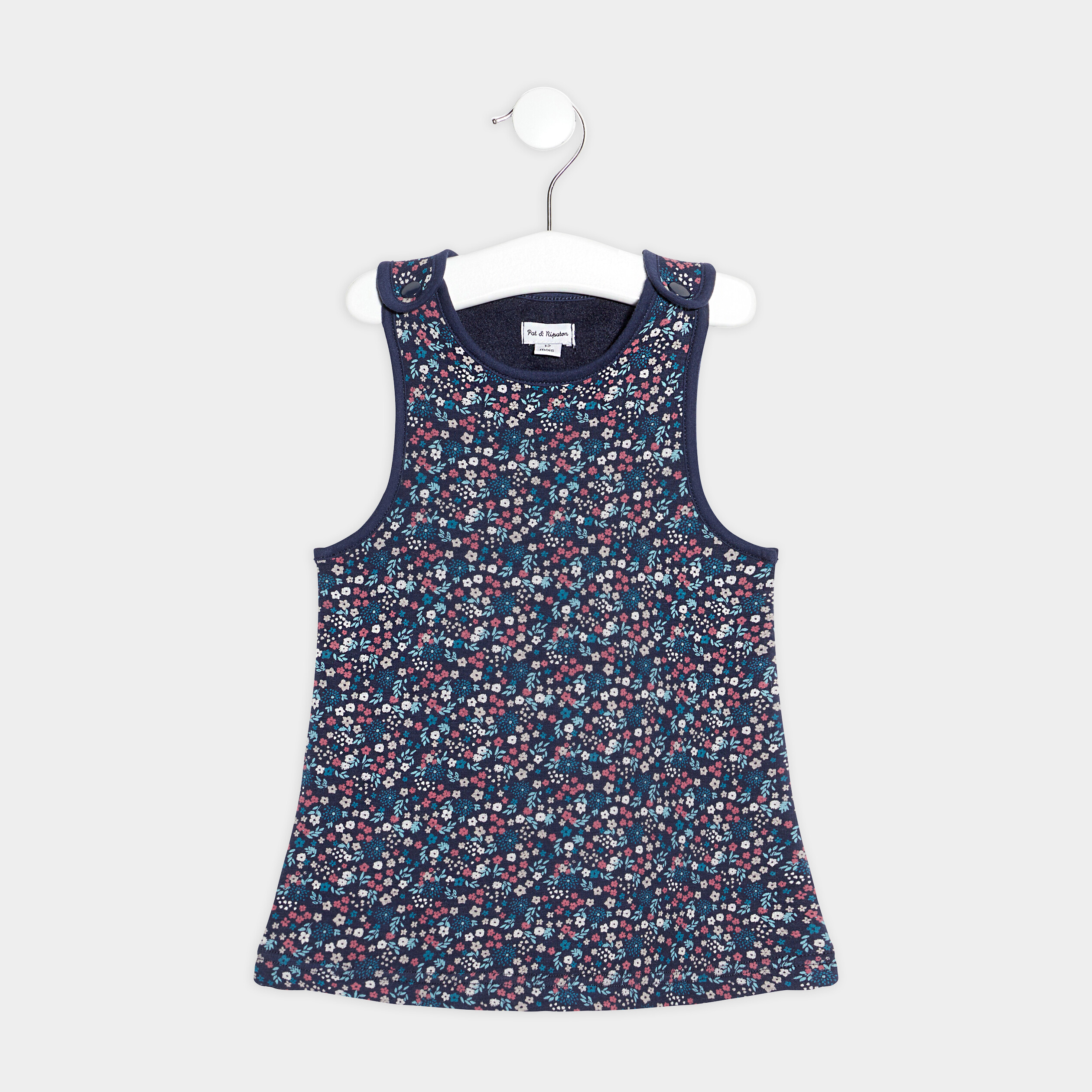 Robe Bébé Fille Sans Manches Old Navy Bleu Marine à Fleurs - Taille 6-12 Mois, Coton