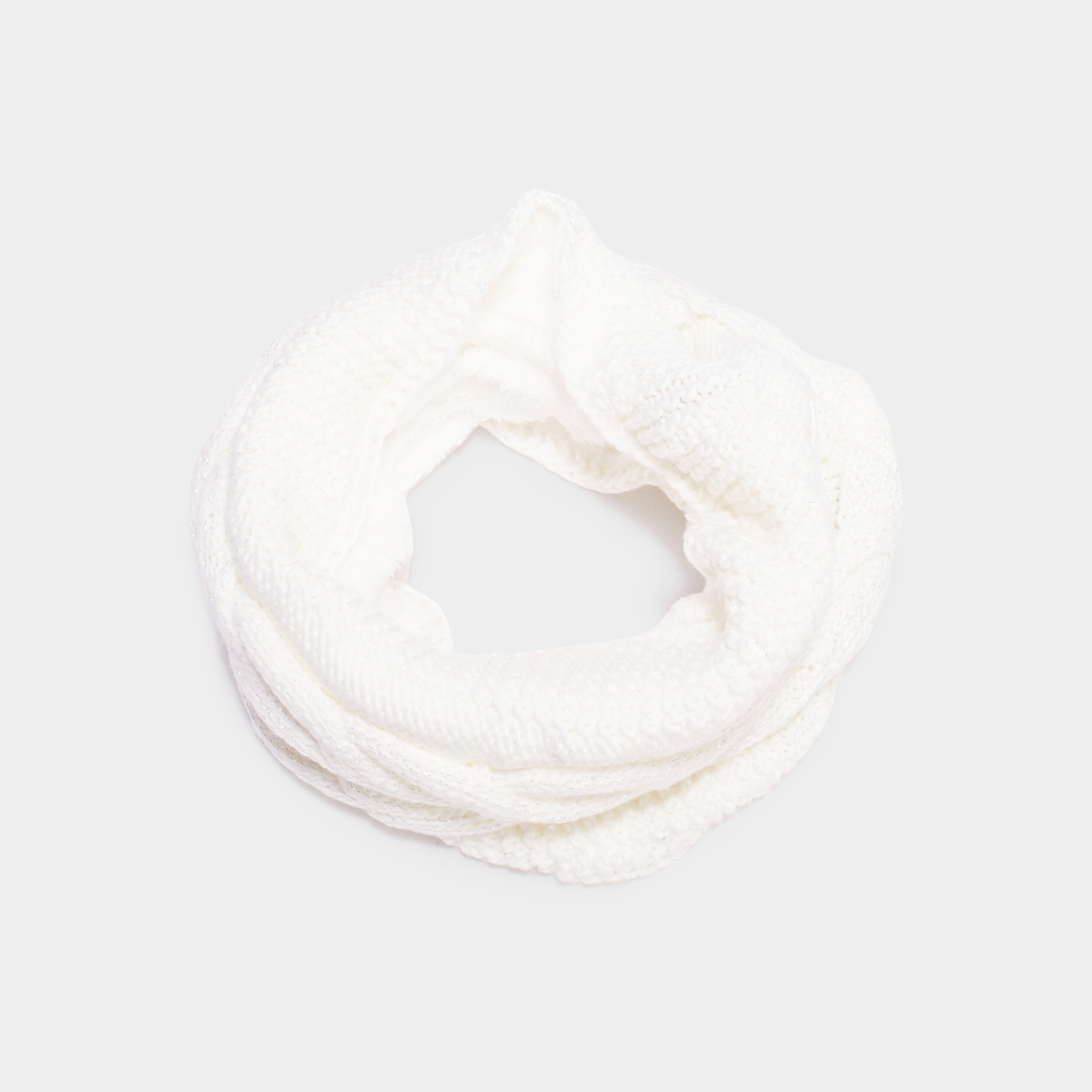 Snood avec torsades ivoire femme
