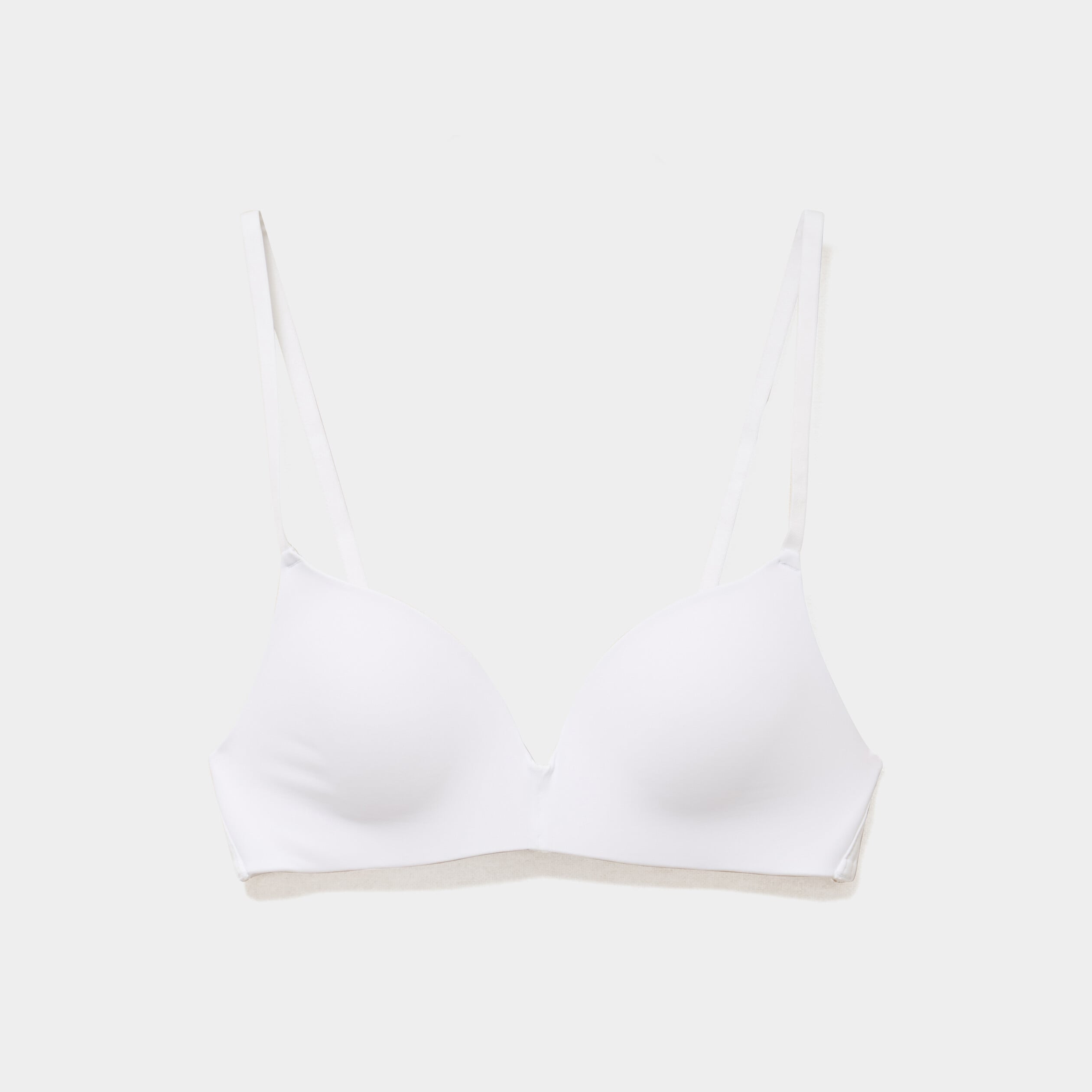 Soutien-gorge triangle bretelles fines blanc femme