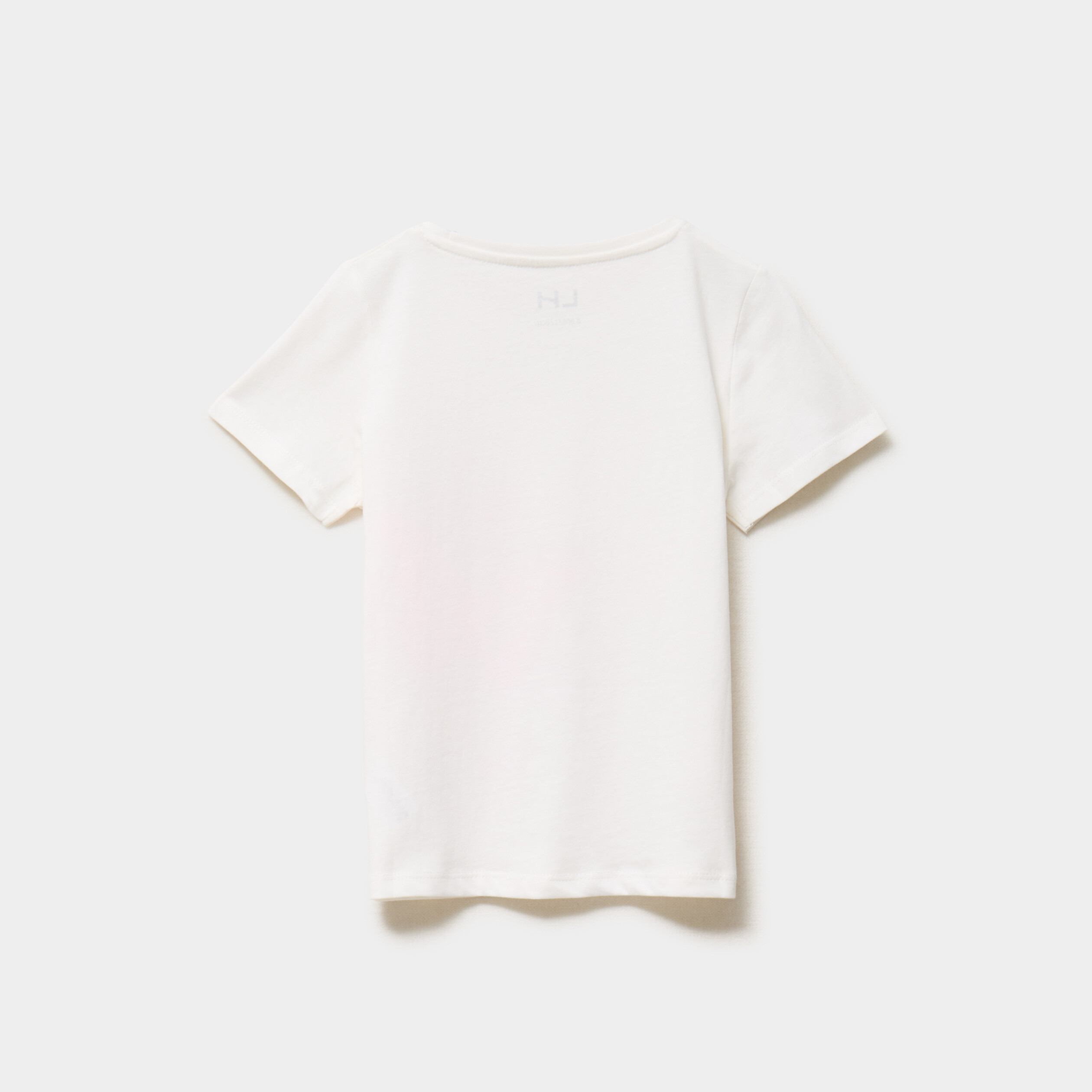 T-shirt manches courtes coton ivoire fille