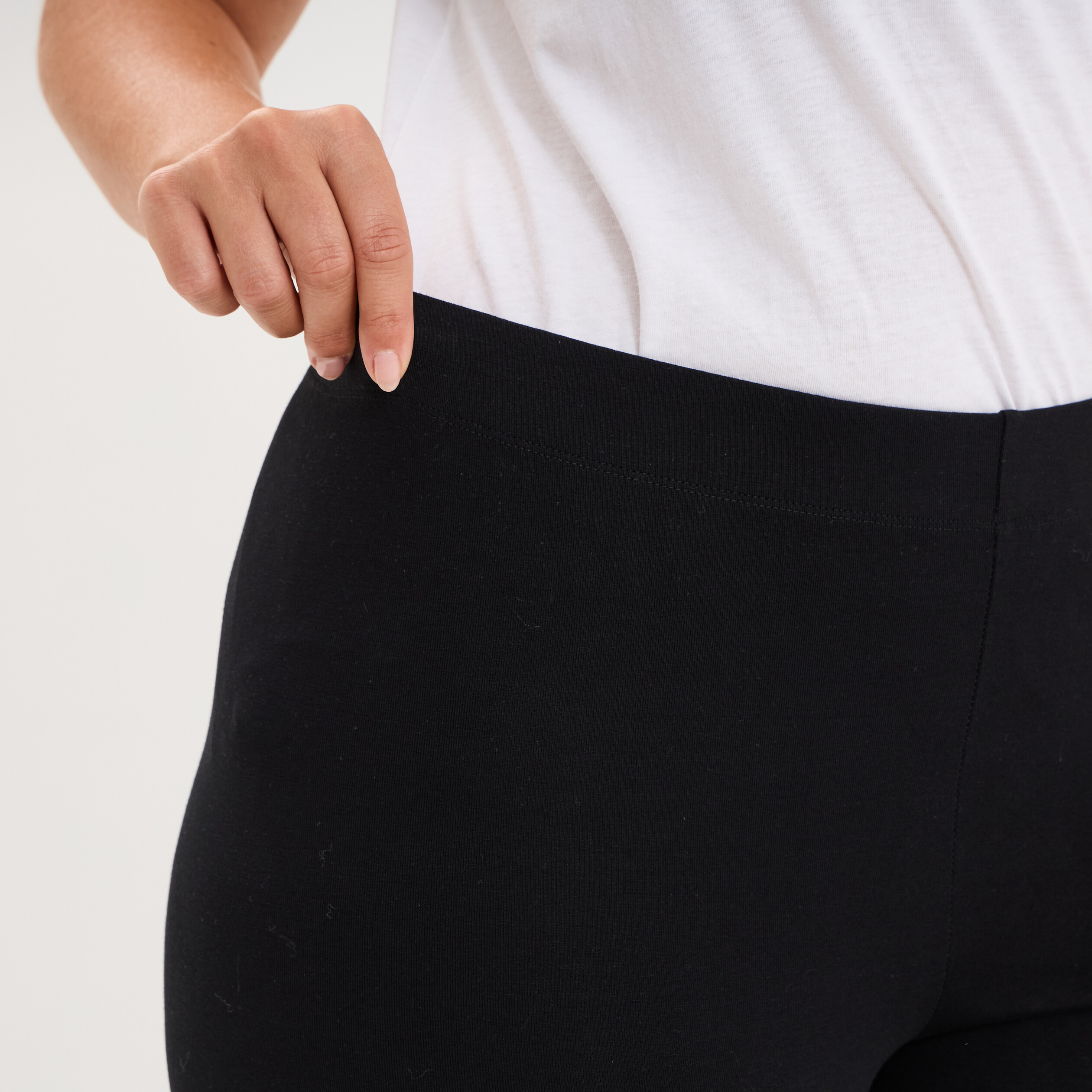 Legging corsaire taille &eacute;lastiqu&eacute;e noir femme grande taille