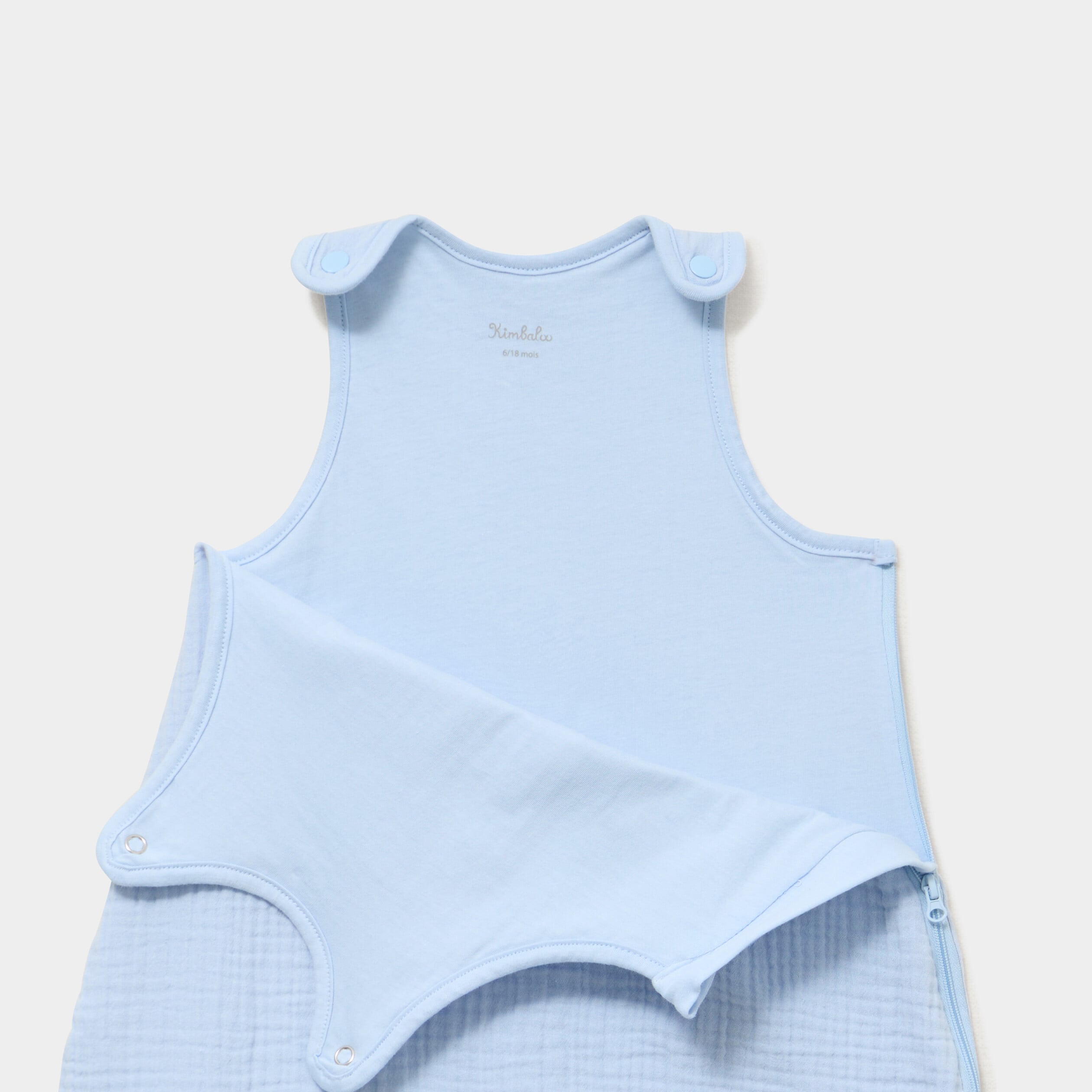 Gigoteuse sans manches gaze coton TOG 1 bleu ciel b&eacute;b&eacute;