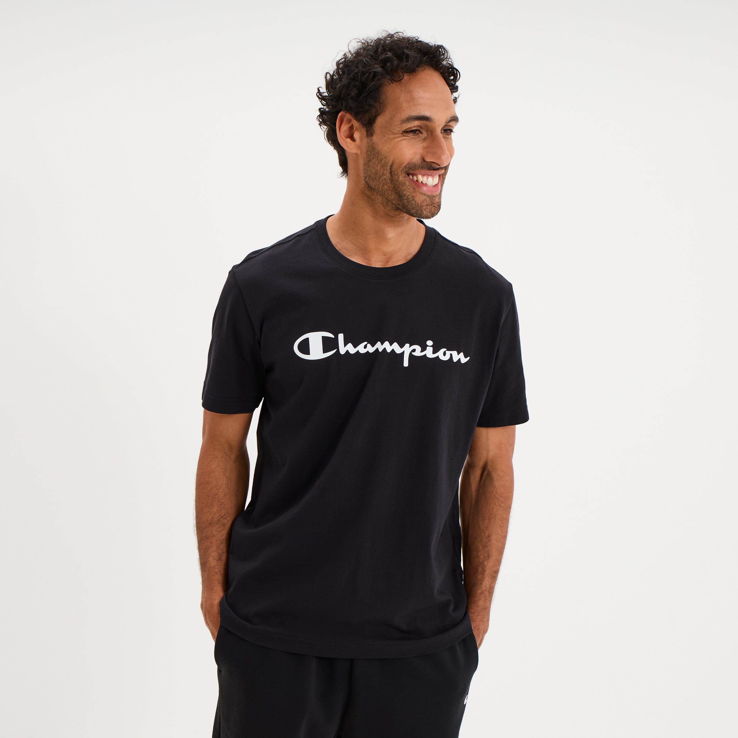 T-shirt manches courtes coton Champion noir homme