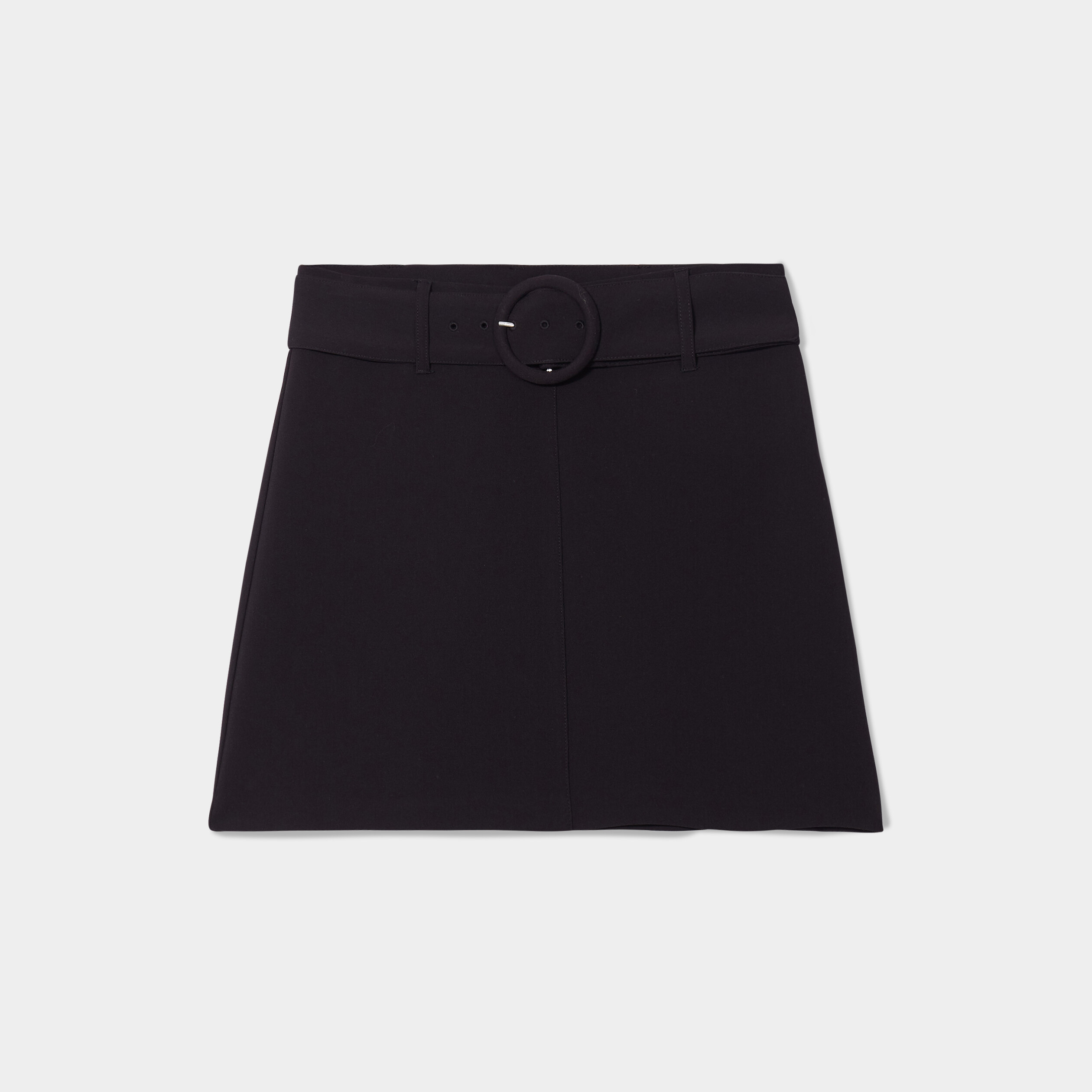 Jupe courte trap ze ceintur e noir femme