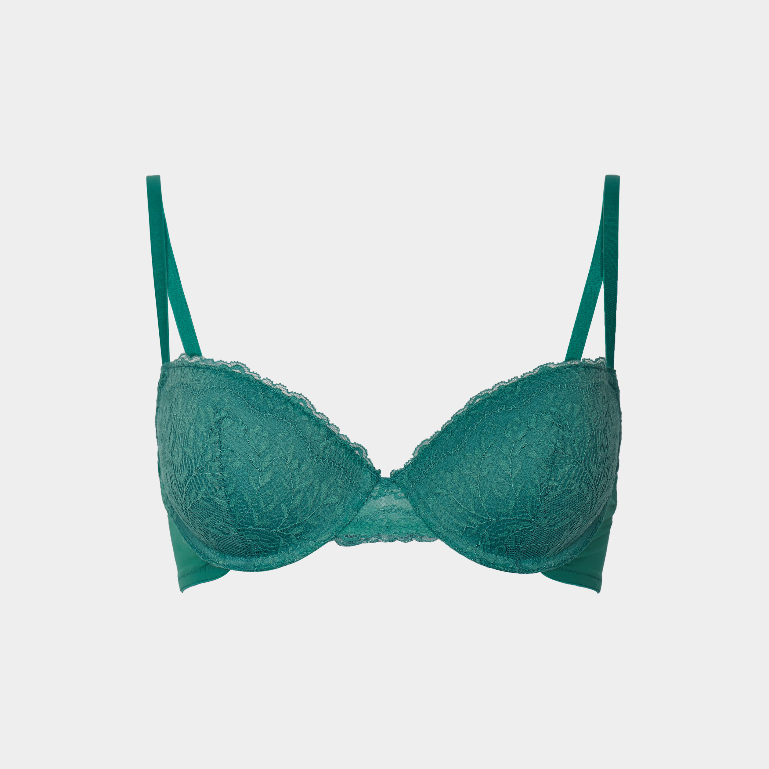 Soutien-gorge push up micro dentelle vert menthe femme