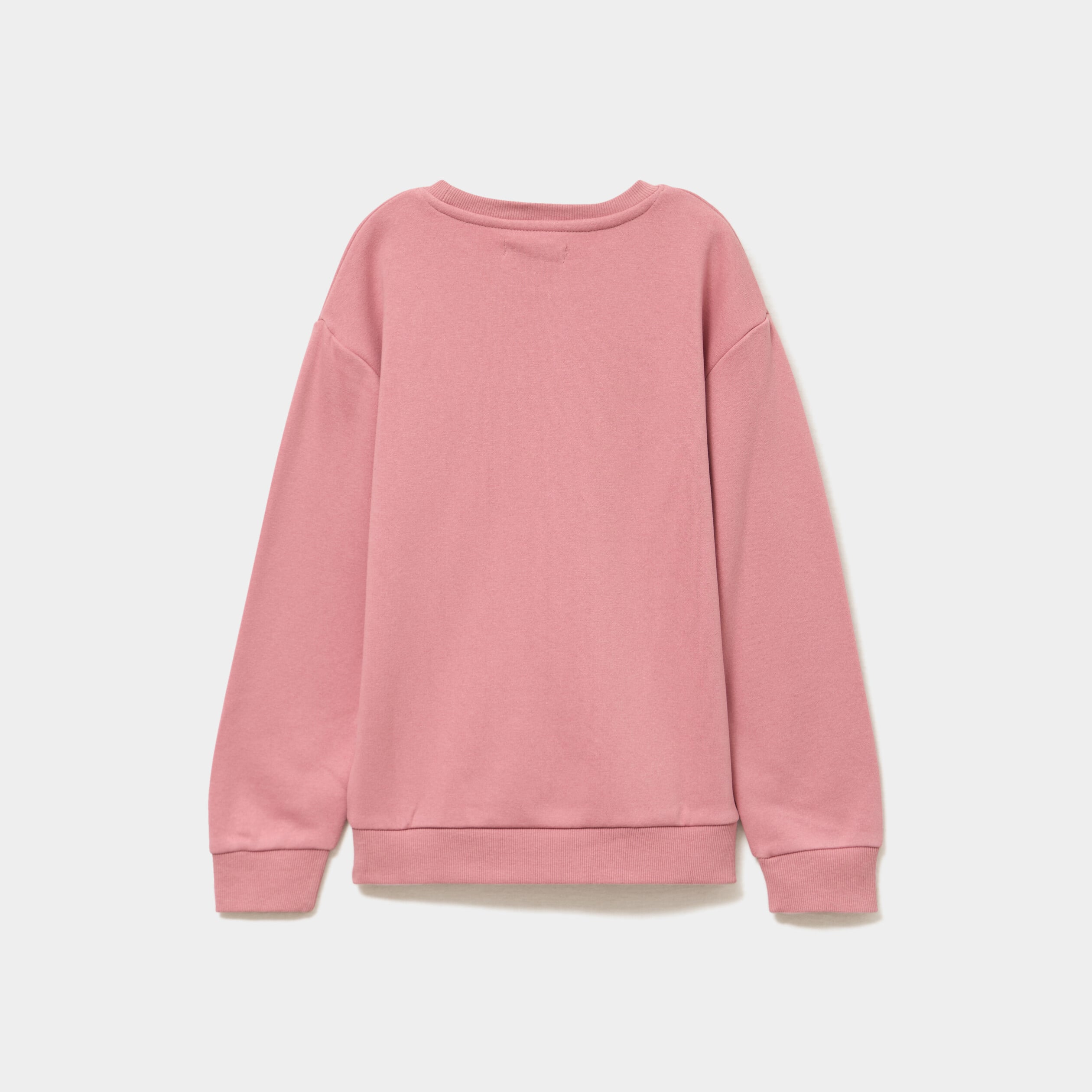 Sweat oversize col rond manches longues rose gar&ccedil;on