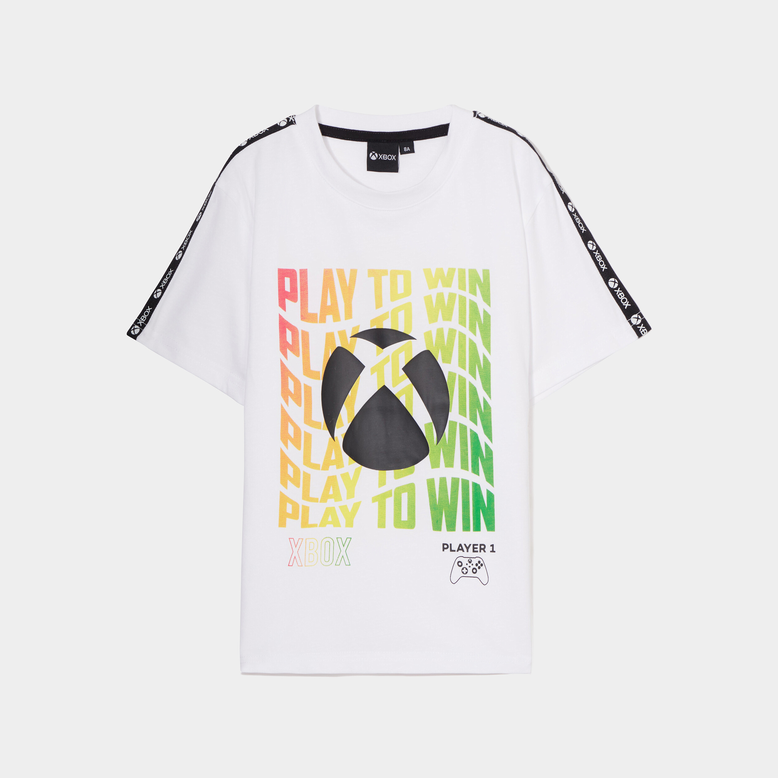 t shirt col rond manches courtes xbox blanc garcon T-shirt col rond manches courtes XBOX blanc garçon