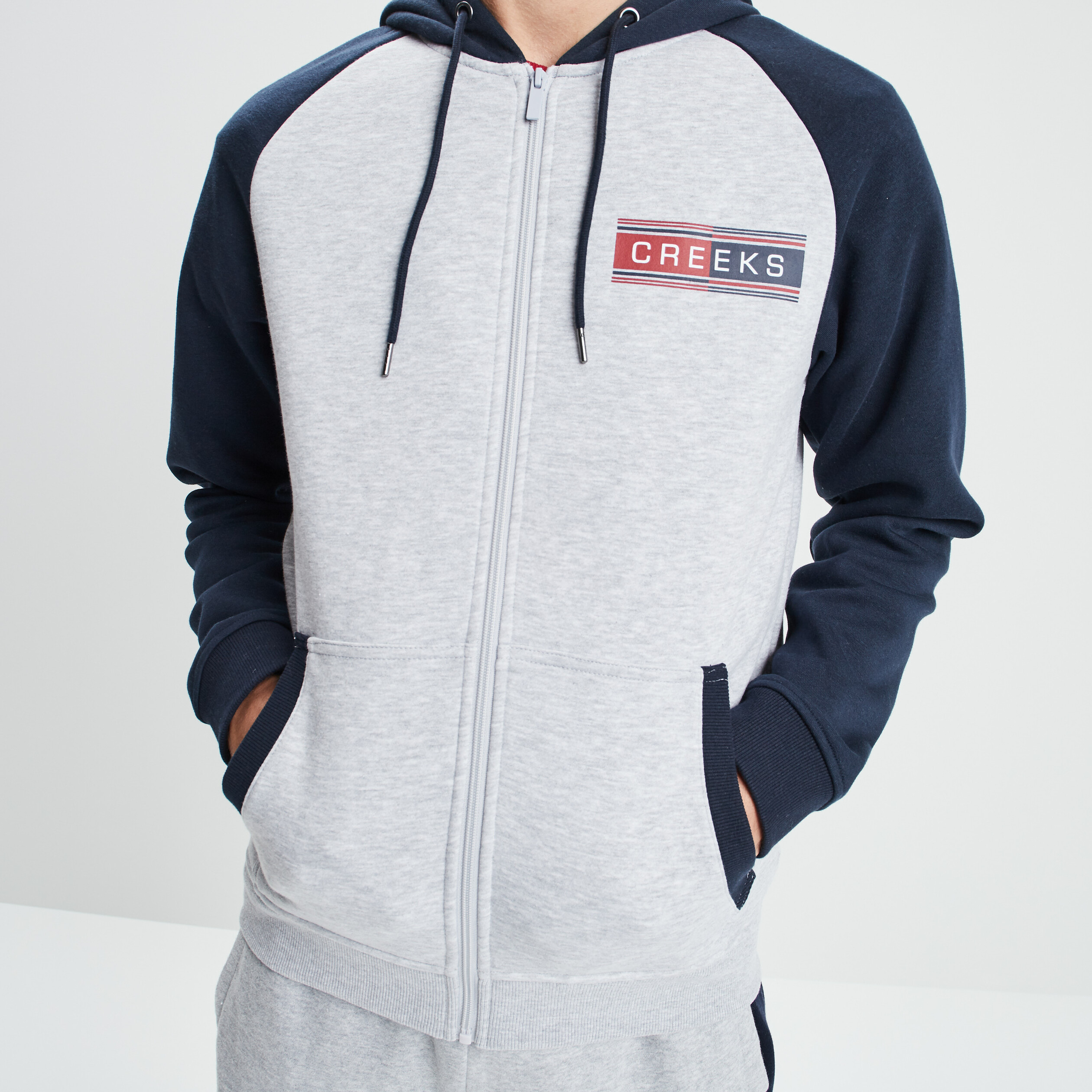 Sweat zippé à capuche Creeks bleu marine homme