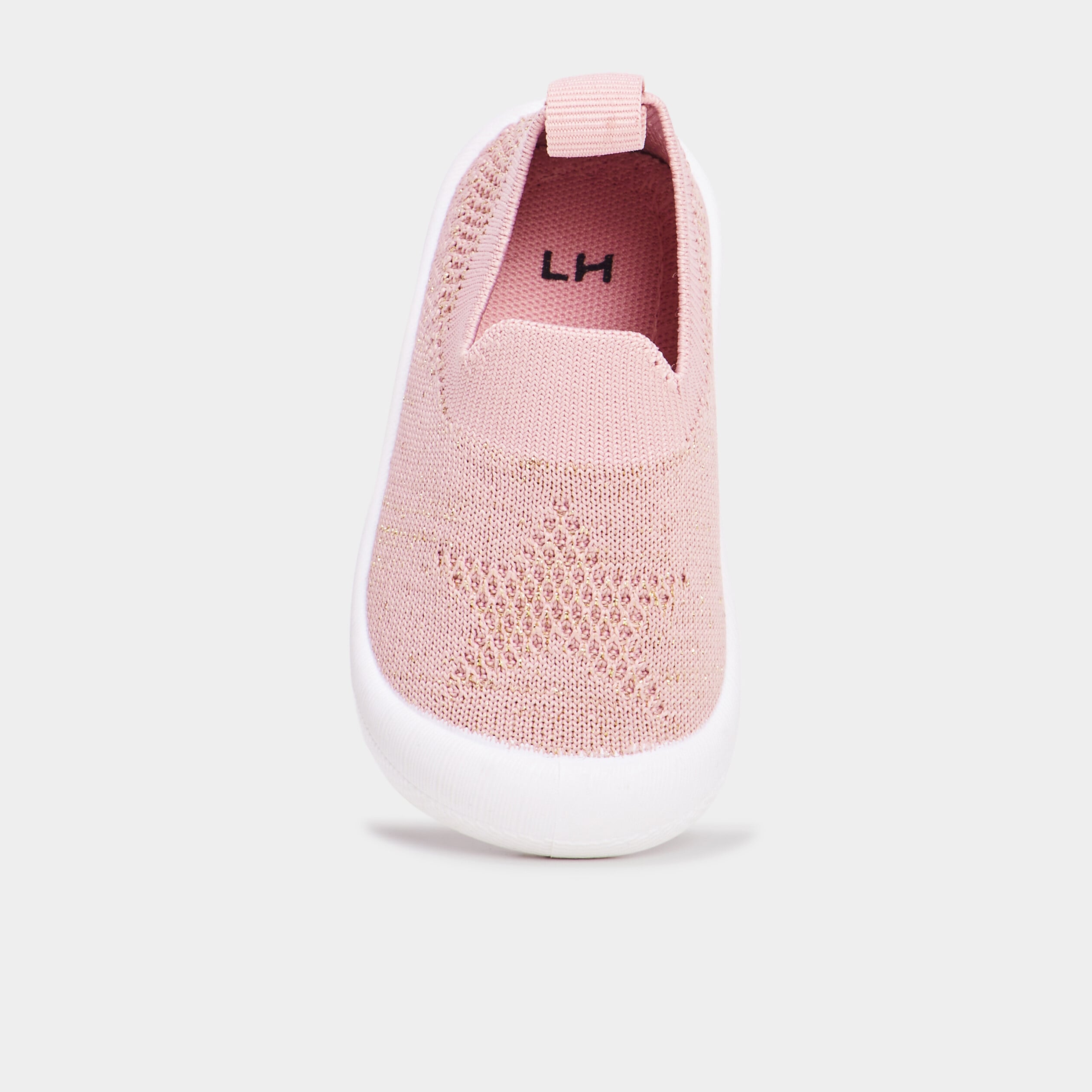 Chaussons tricot &agrave; semelle souple rose b&eacute;b&eacute; fille