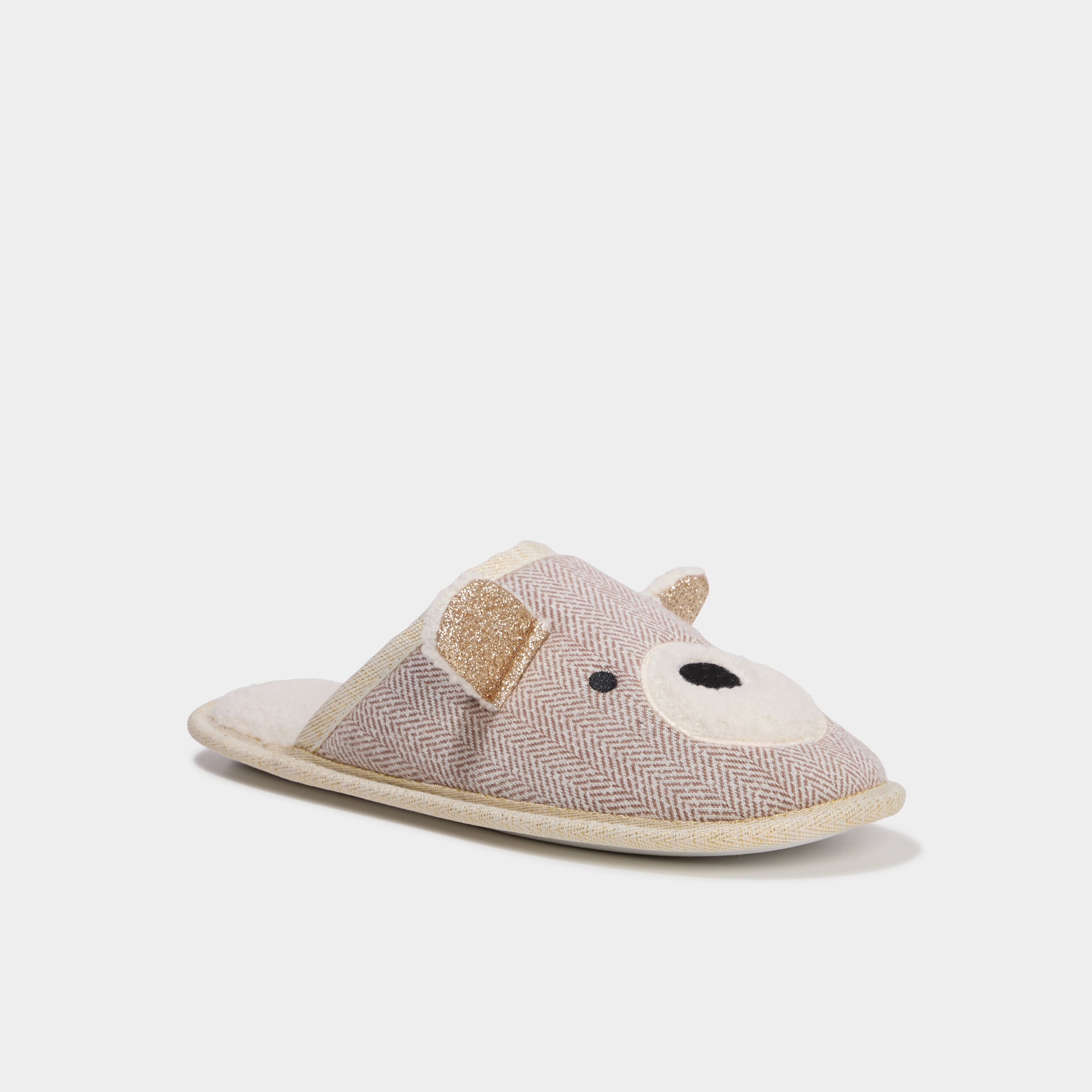 Chaussons mules doublure polaire sable femme