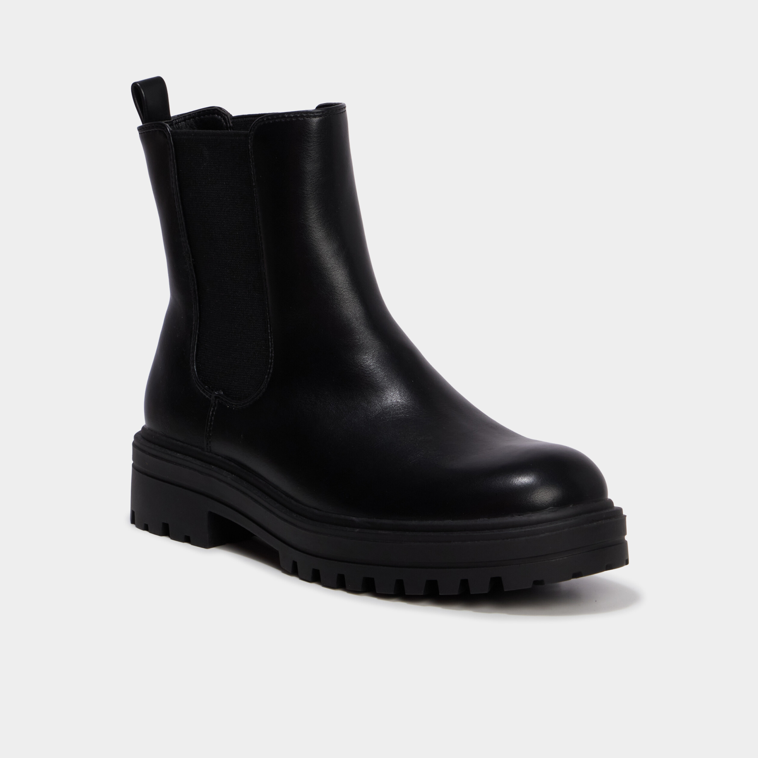 Boots chelsea crant&eacute;es noir femme