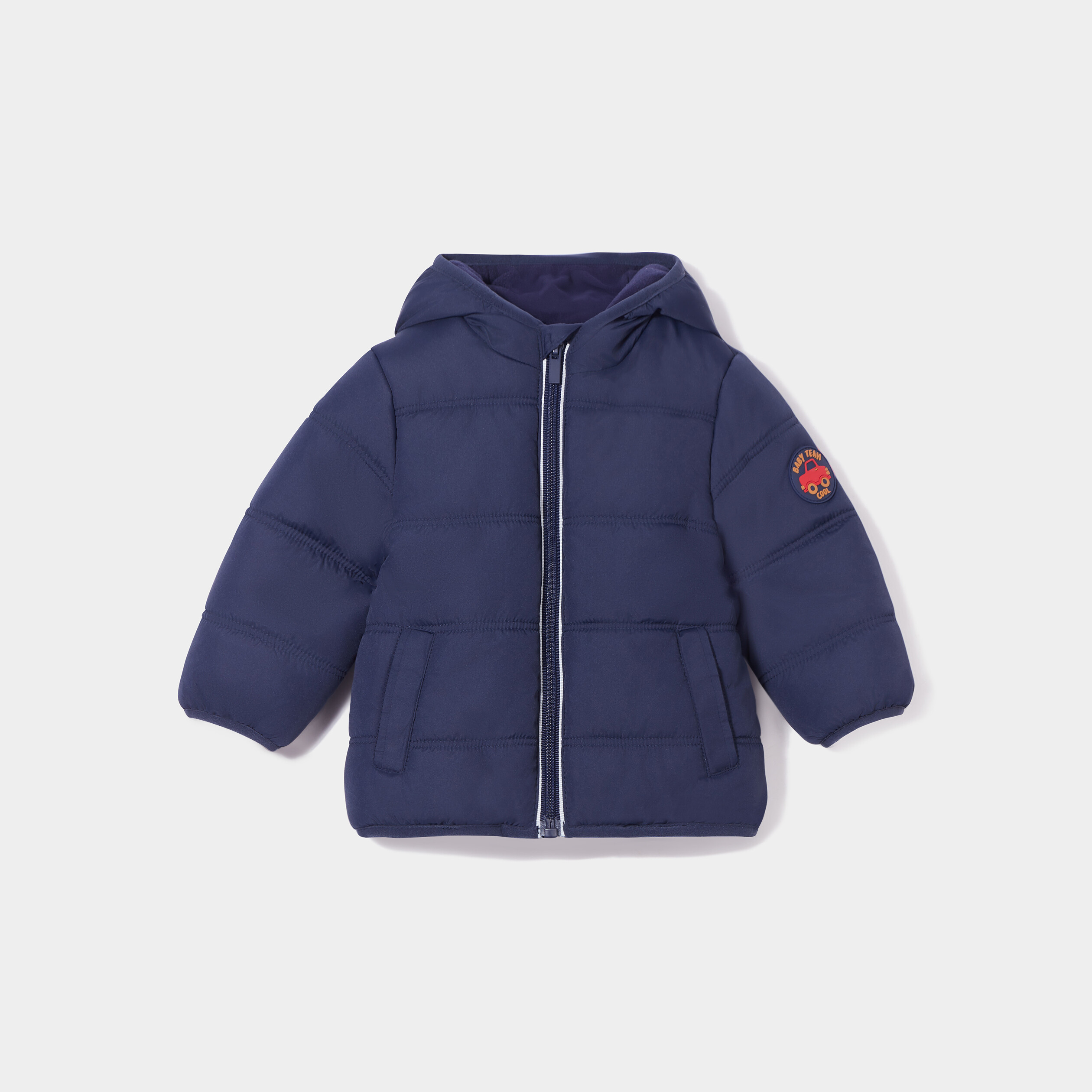 Doudoune capuche doublure polaire bleu marine b b gar on La Halle