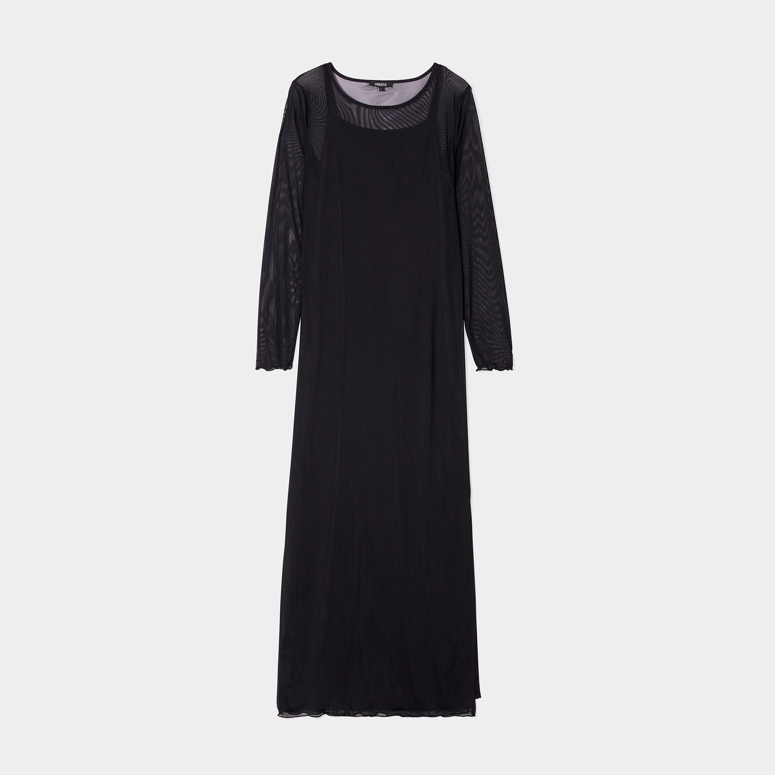 Robe longue mesh doublée Liberto noir femme