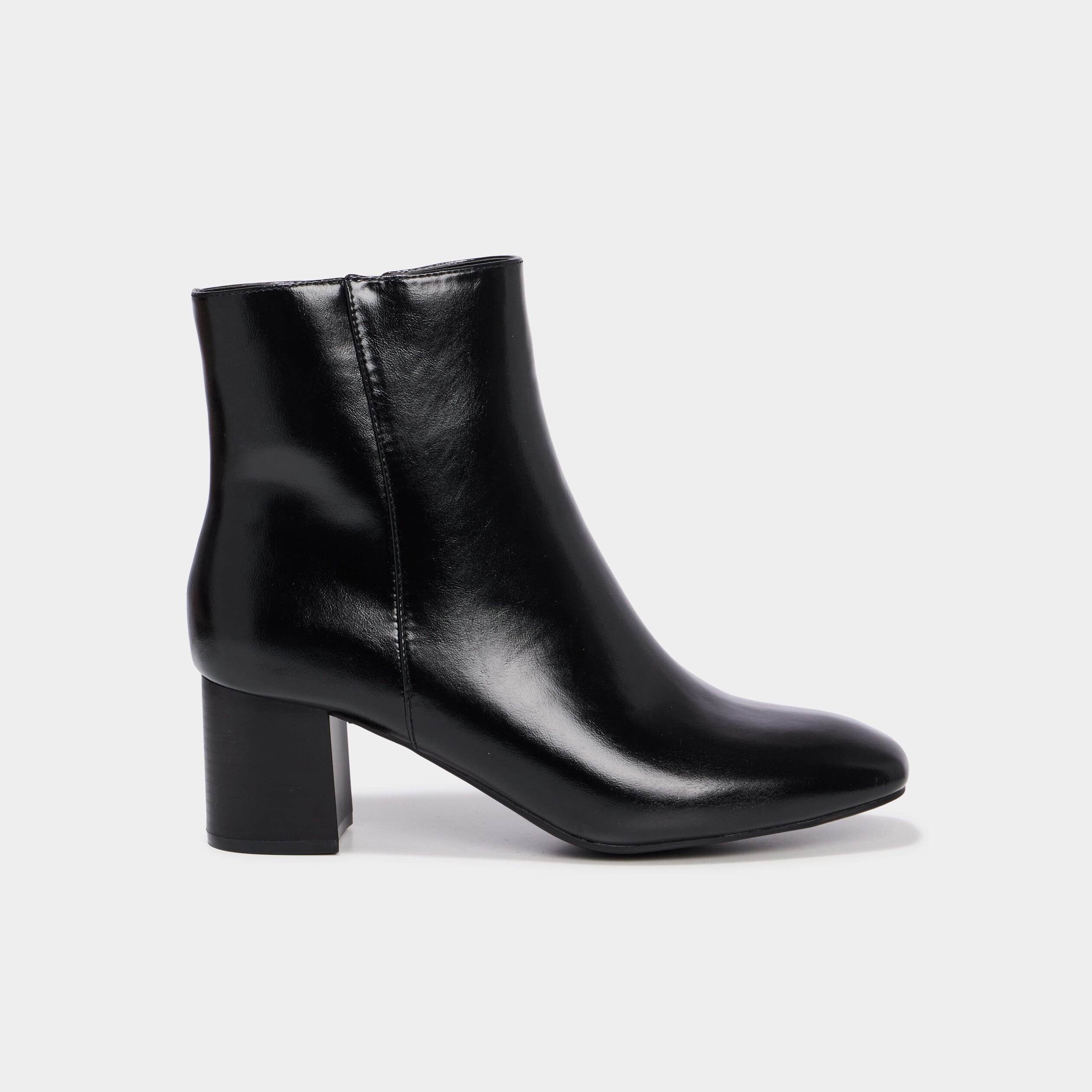Bottines talon bloc lisses noir femme