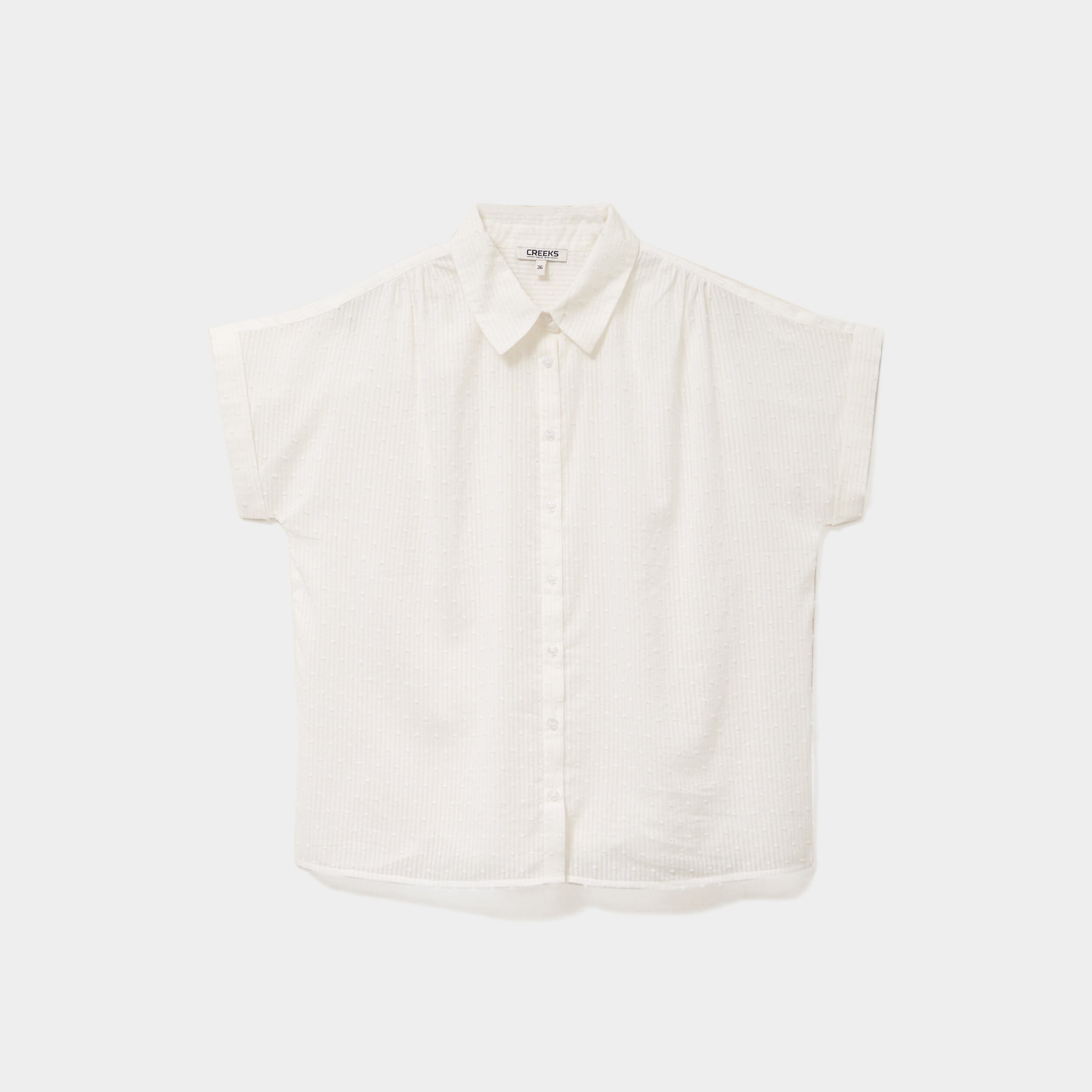 Chemise manches courtes coton blanc femme