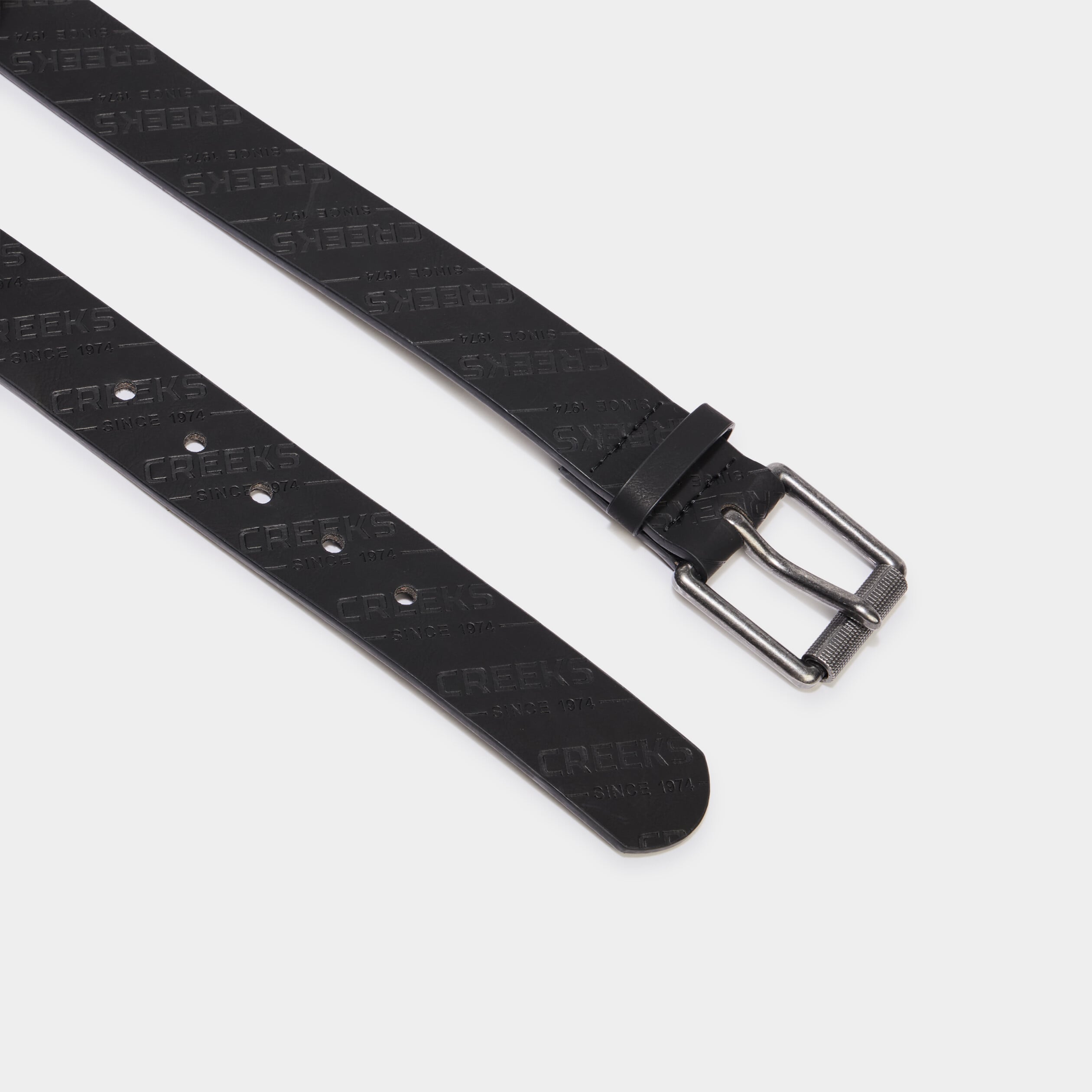 Ceinture emboss&eacute;e noir homme