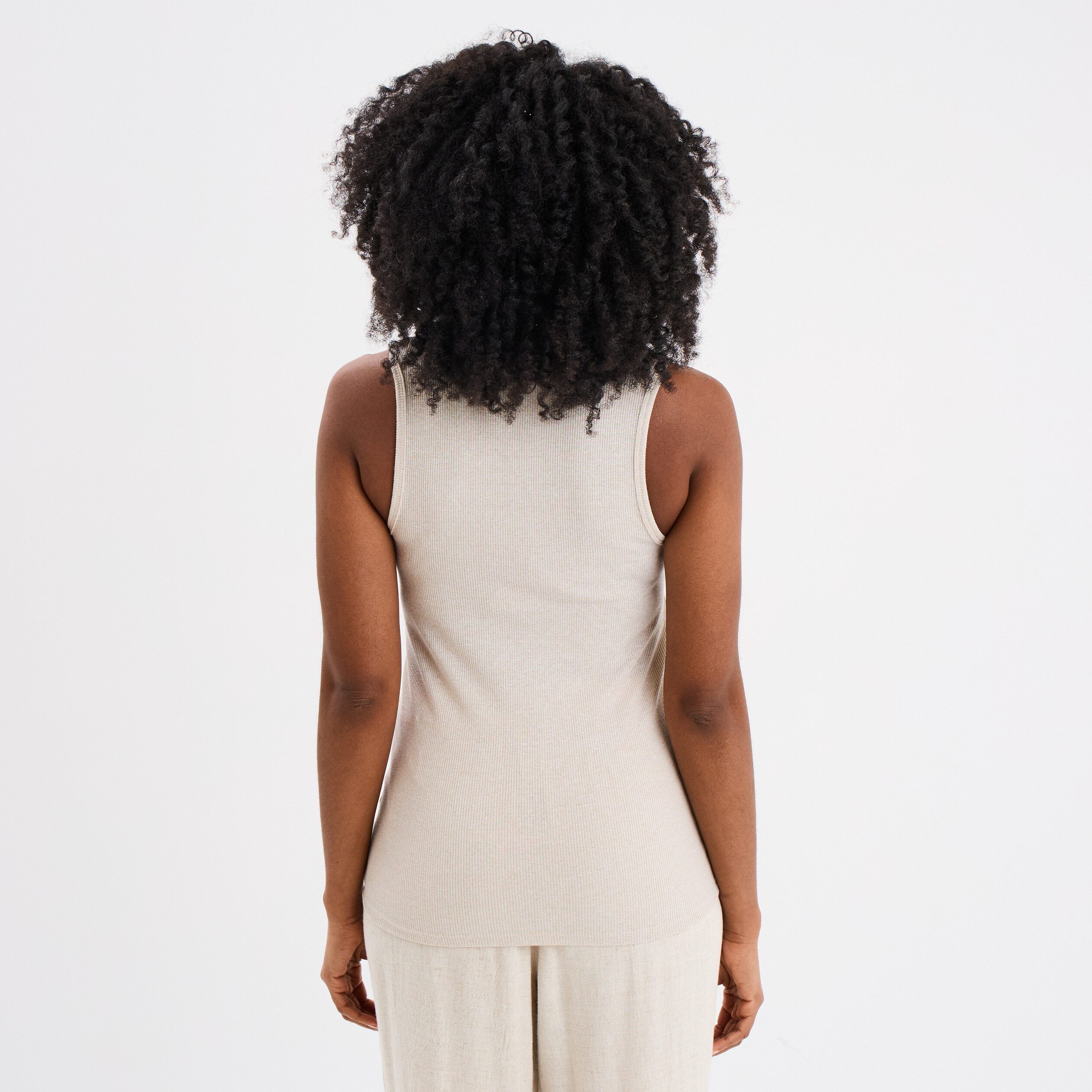 debardeur cotele sans manches blanc femme Débardeur côtelé sans manches blanc femme