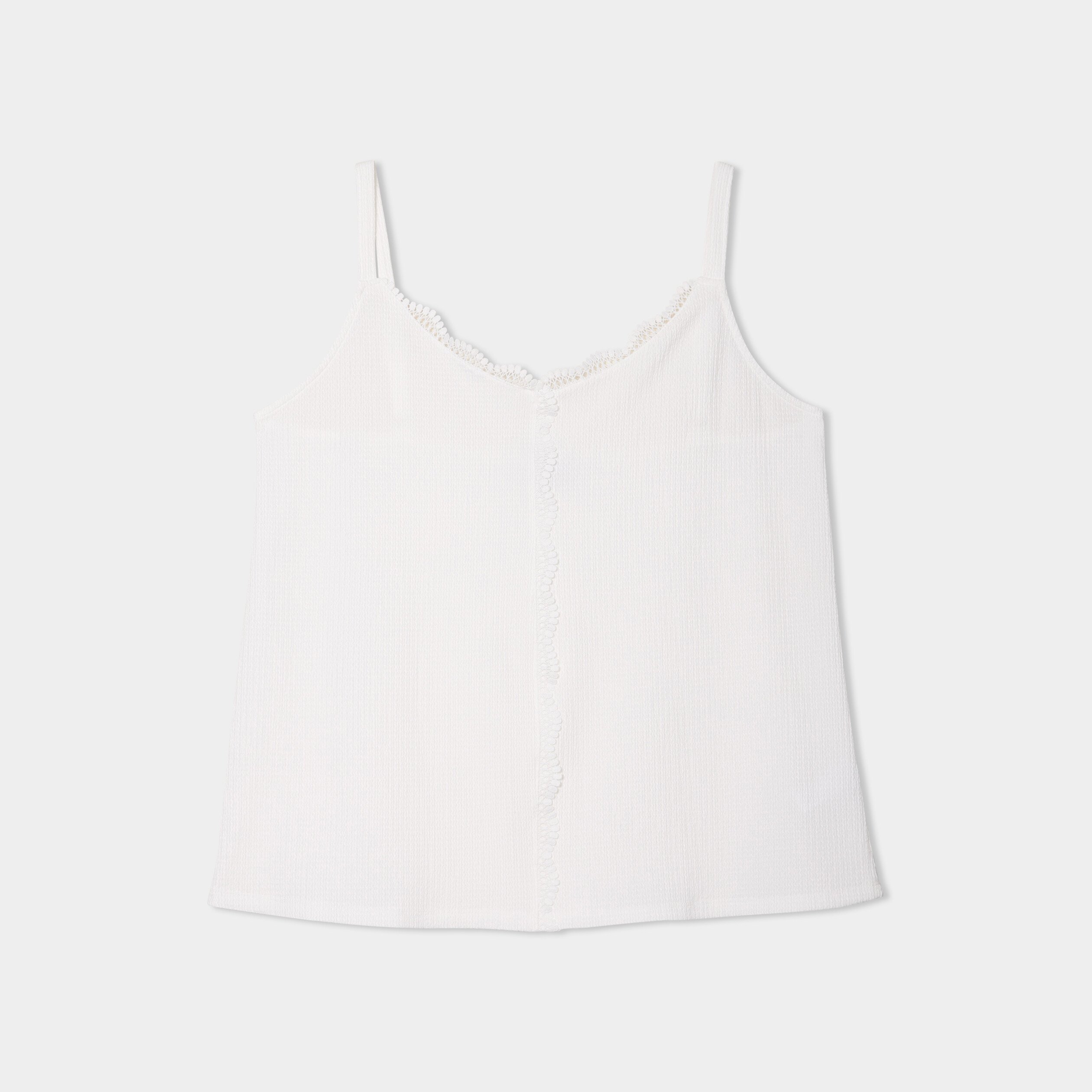 debardeur details dentelle blanc femmegt Débardeur détails dentelle blanc femme grande taille