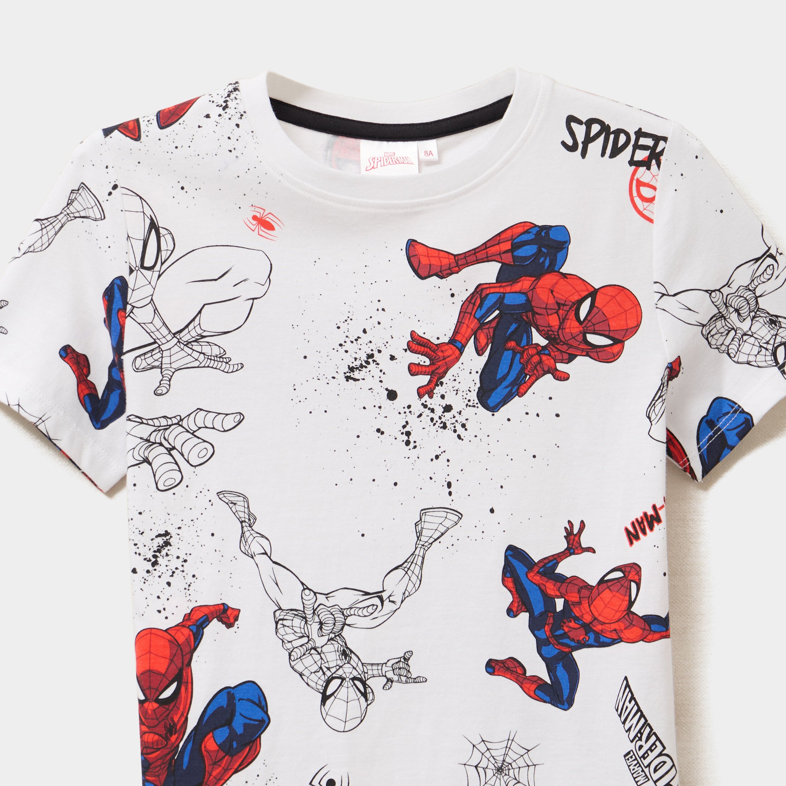 t shirt manches courtes spider man blanc garcon T-shirt manches courtes Spider-Man blanc garçon