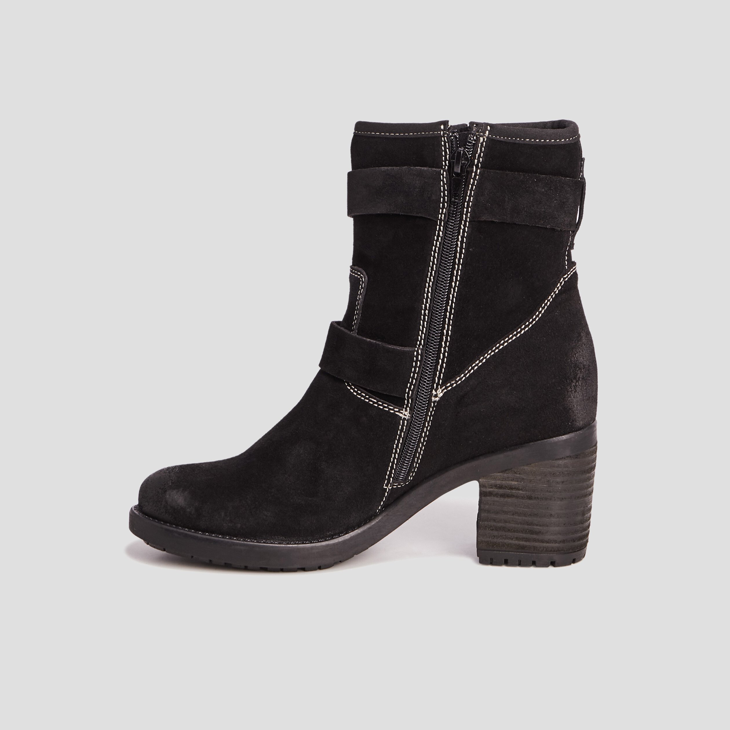 bottes en cuir a talons noir femme Bottes en cuir à talons noir femme