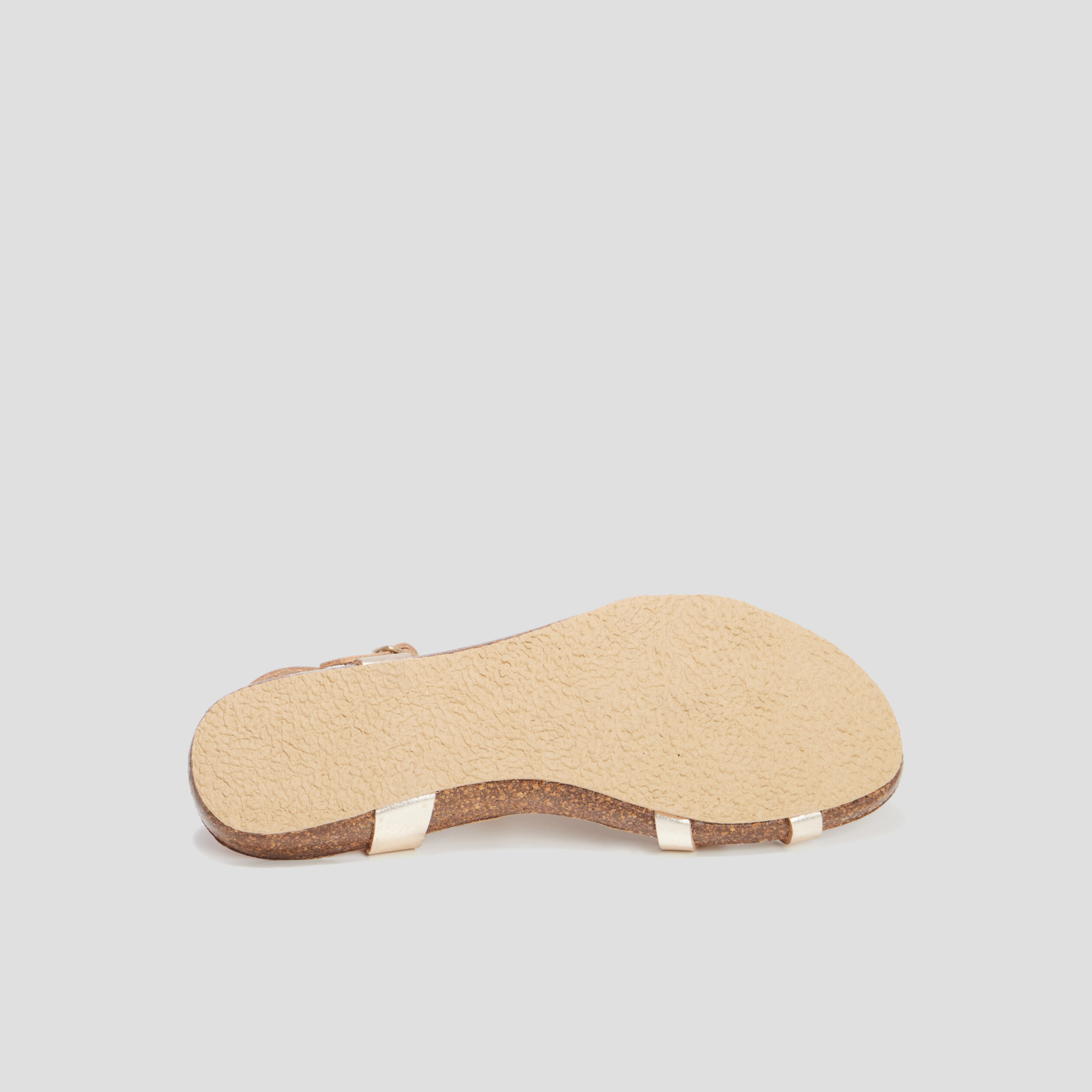 sandales plates en cuir creeks jaune or femme Sandales plates en cuir Creeks jaune or femme