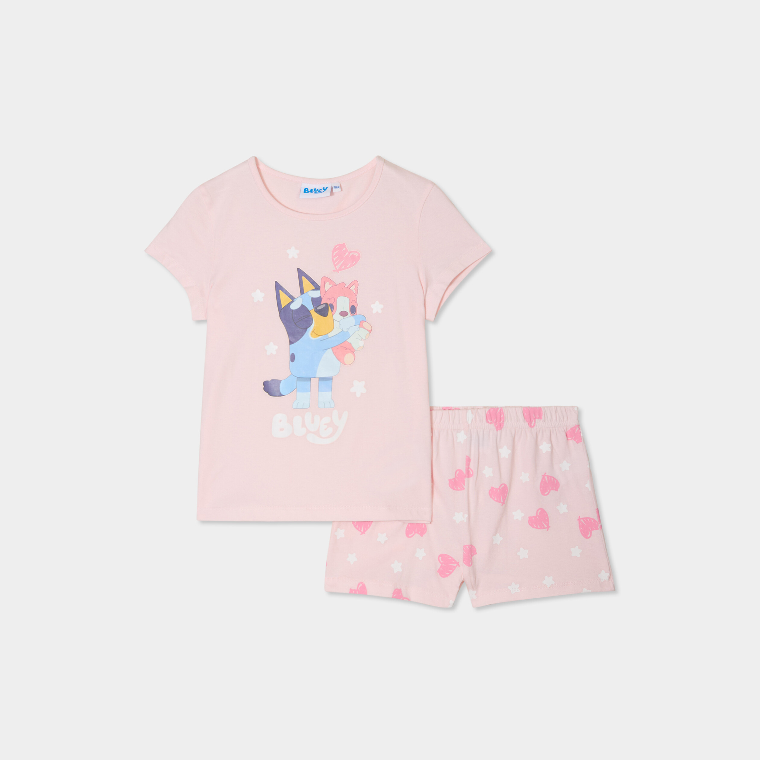 ensemble pyjama short coton bluey rose fille Ensemble pyjama short coton Bluey rose fille