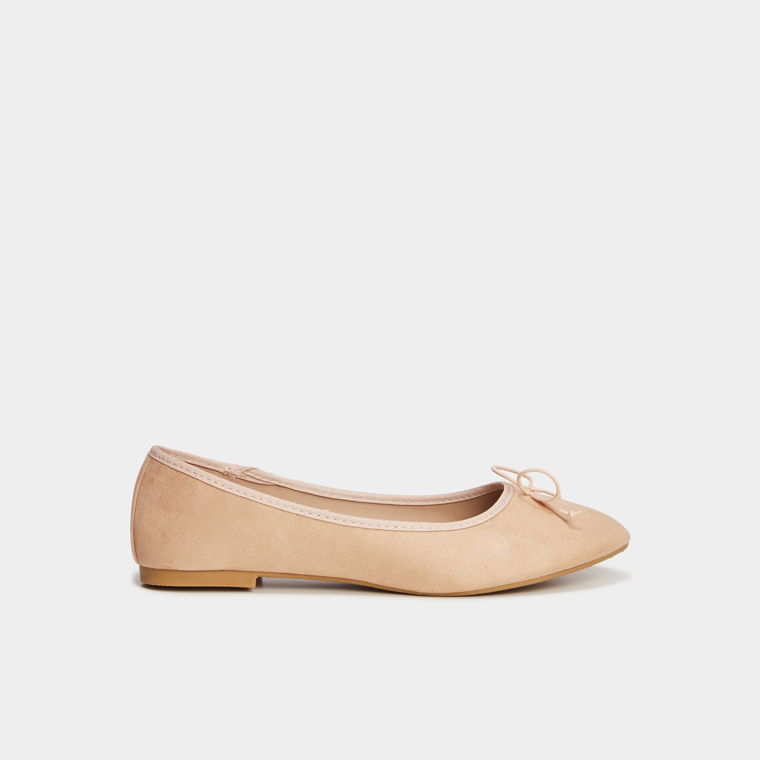 Ballerines plates avec noeuds sable femme