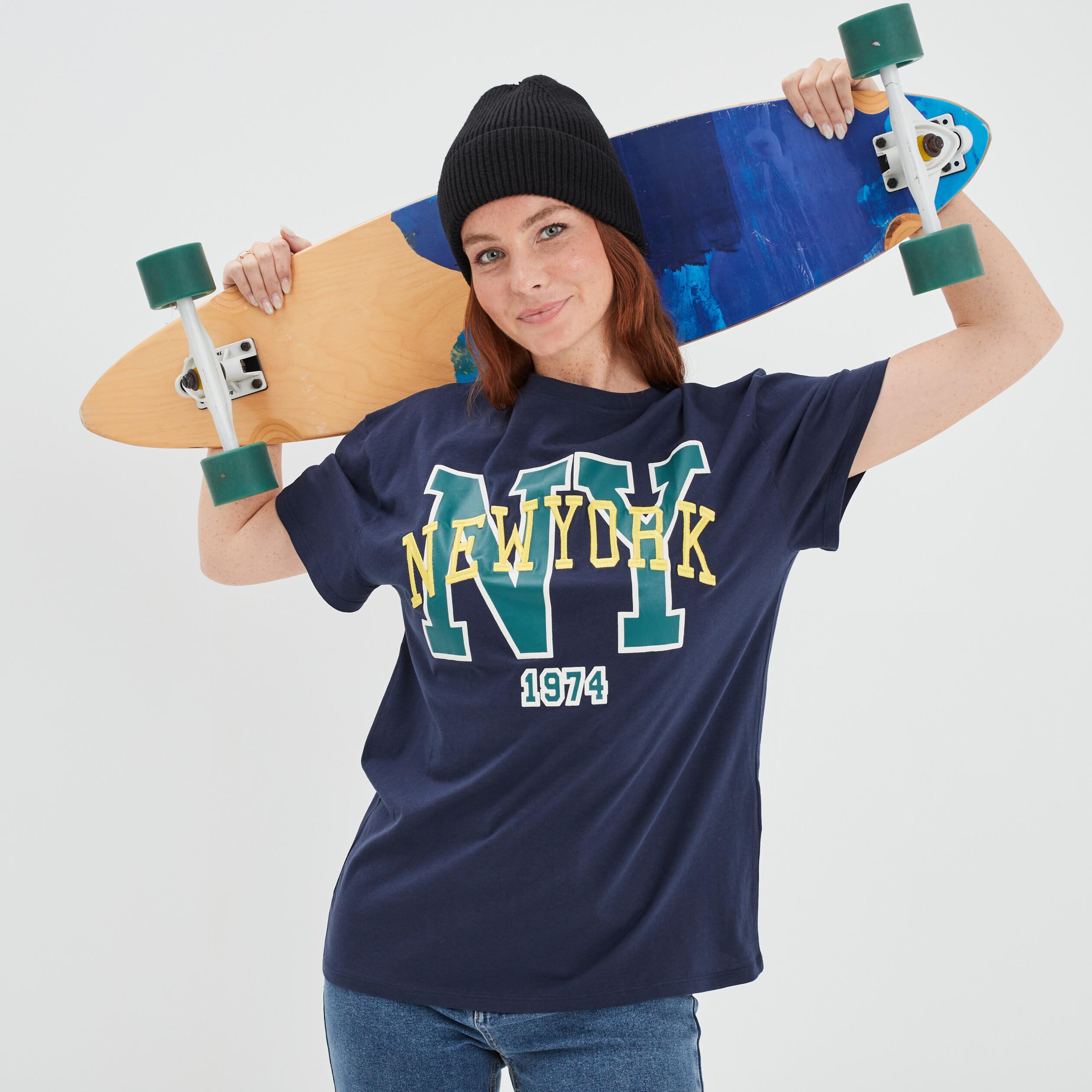 t shirt manches courtes coton bleu marine femme T-shirt manches courtes coton bleu marine femme