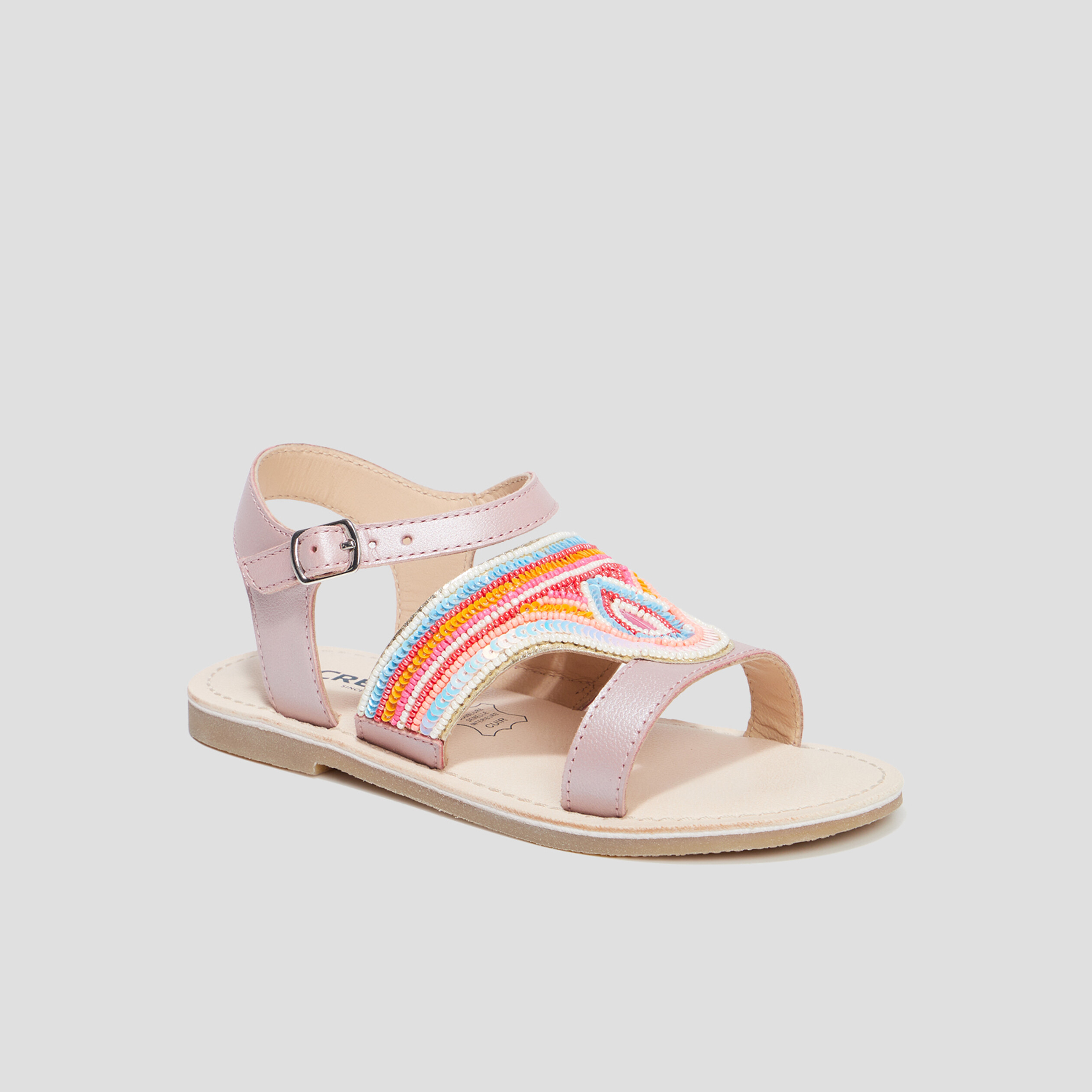 sandales avec perles creeks rose fille Sandales avec perles Creeks rose fille