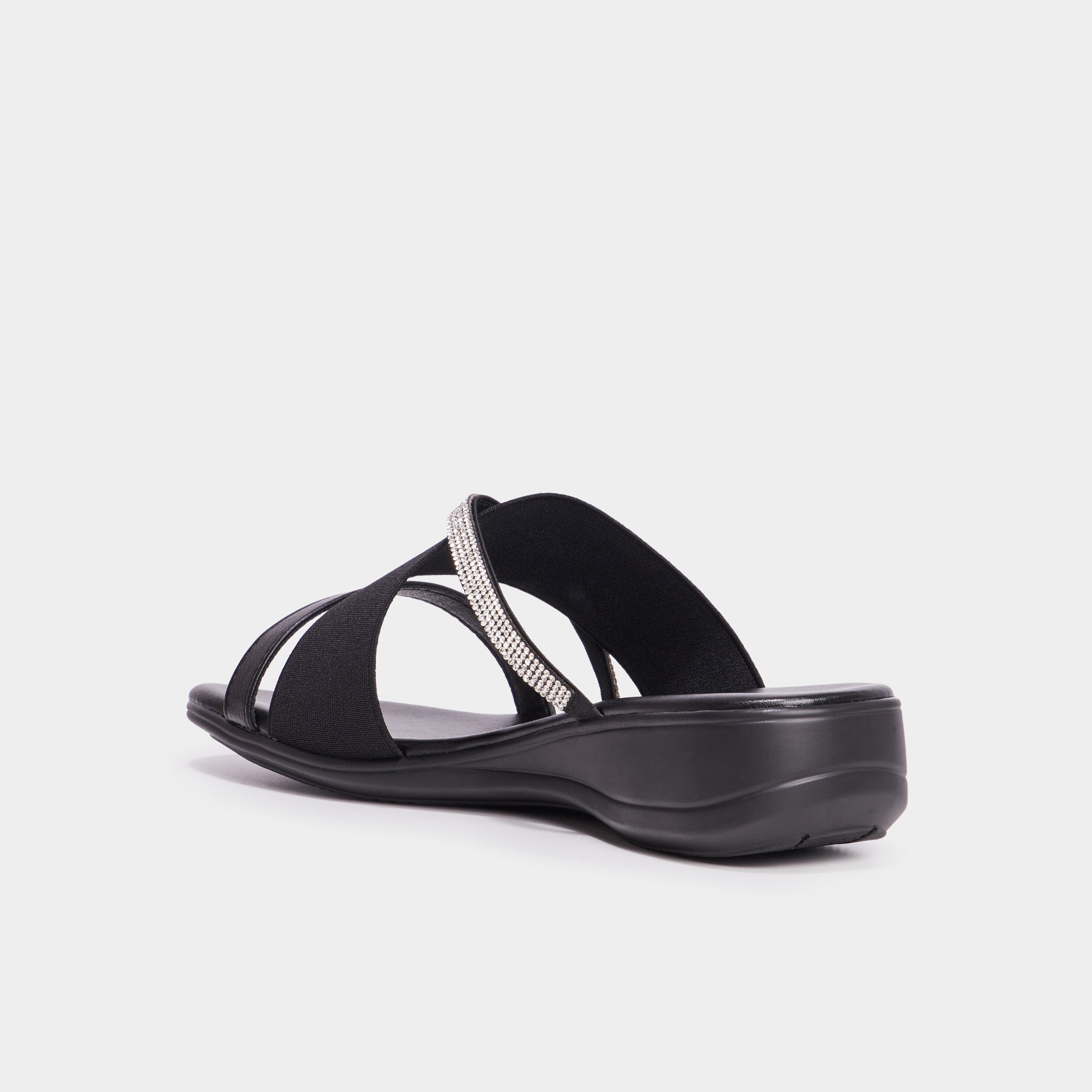 mules brides croisees a strass noir femme Mules brides croisées à strass noir femme