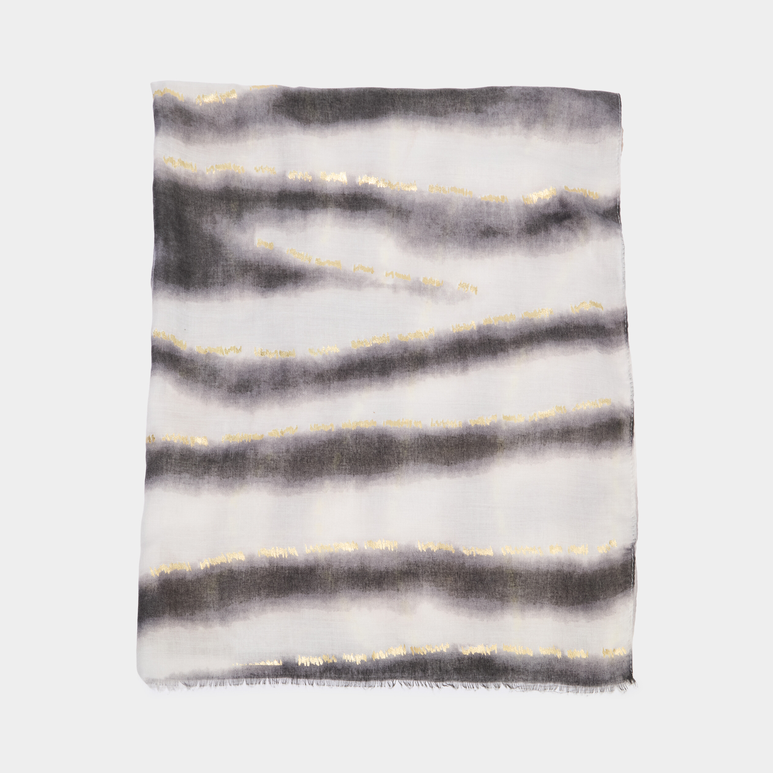 Foulard &agrave; franges courtes taupe femme