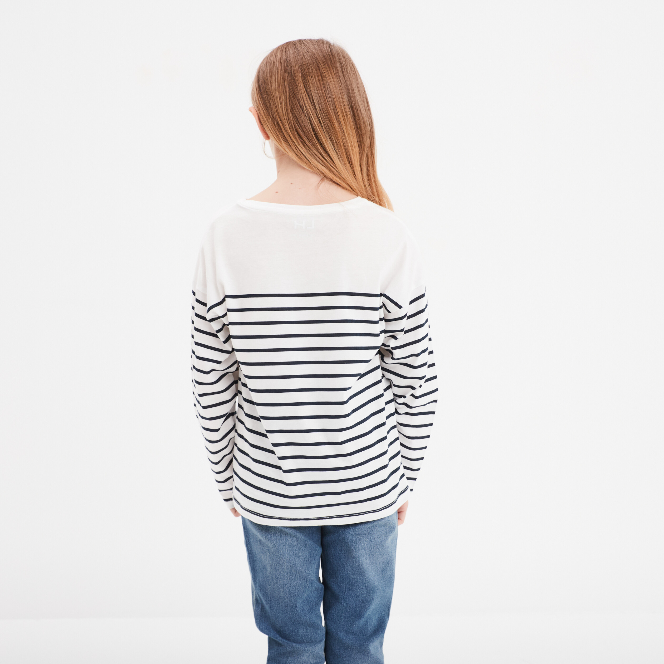 T-shirt coton à manches longues ecru fille | La Halle