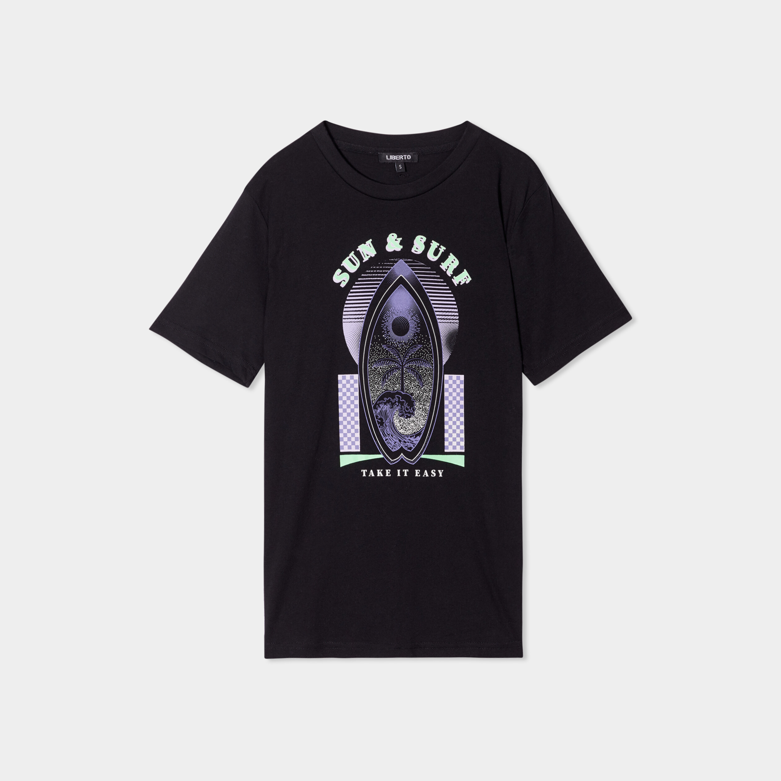 t shirt col rond manches courtes liberto noir femme T-shirt col rond manches courtes Liberto noir femme