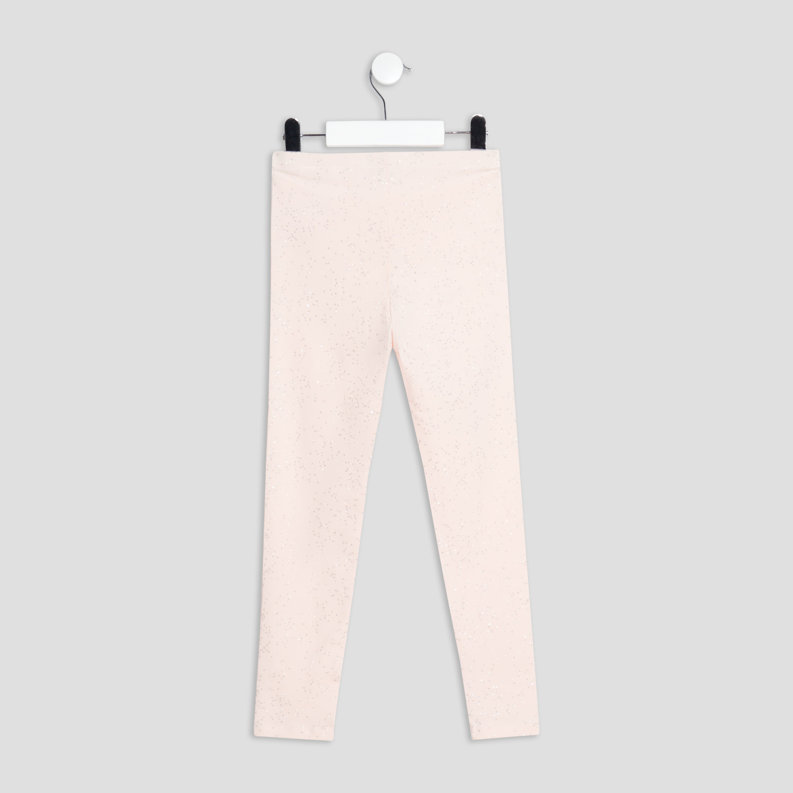 legging long elastique coton rose clair fille Legging long élastiqué coton rose clair fille