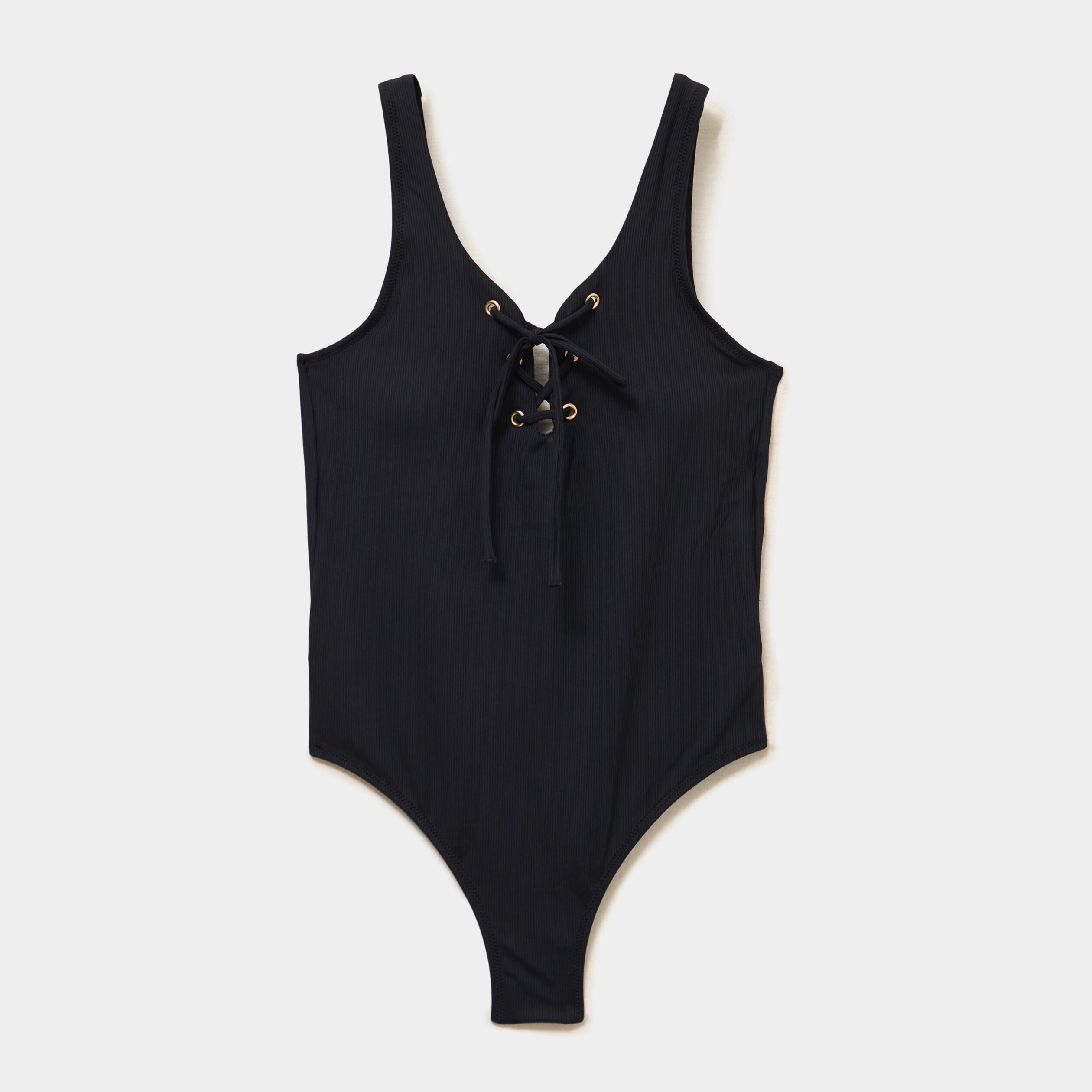 Maillot de bain une pi&egrave;ce &agrave; la&ccedil;age noir femme