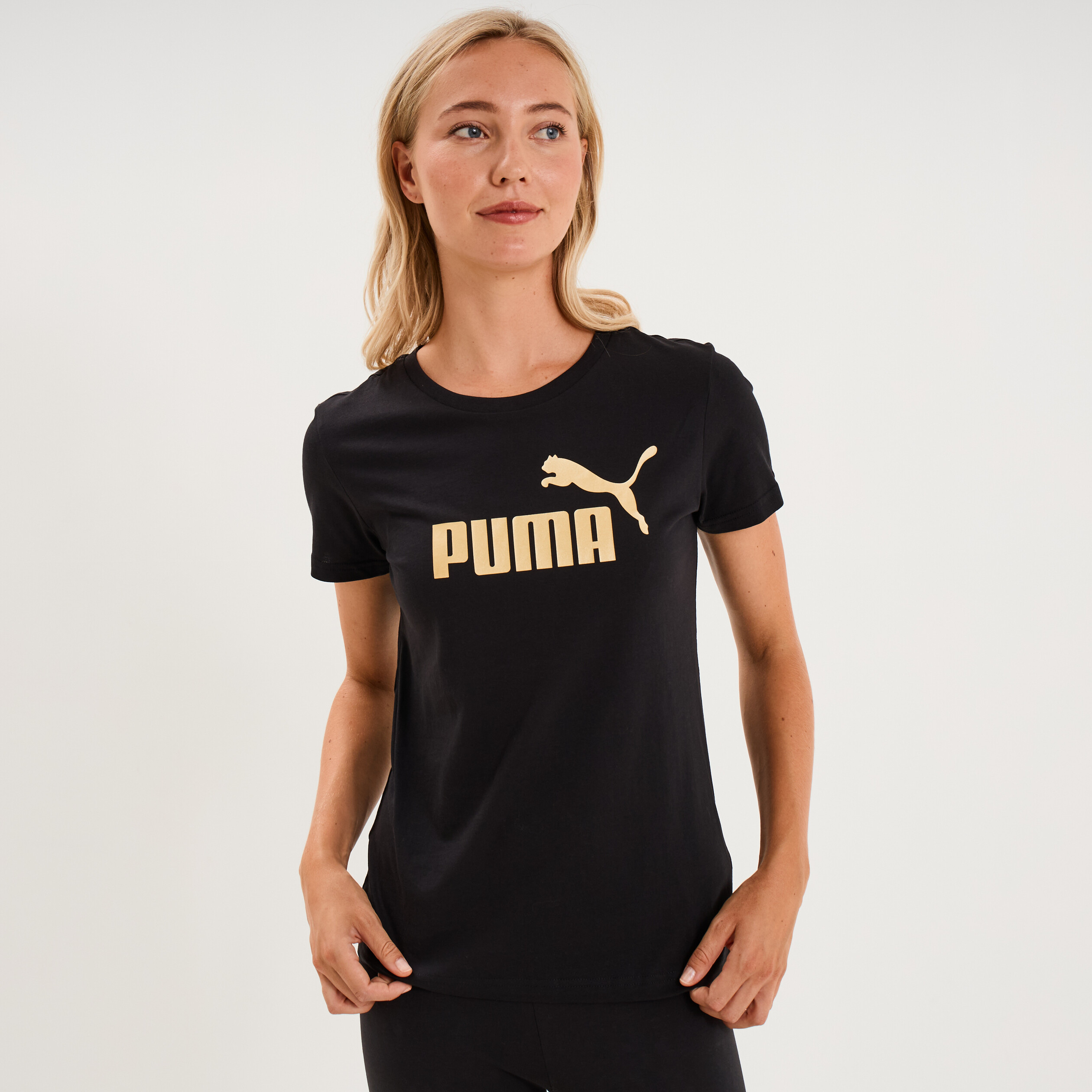 T-shirt manches courtes coton Puma noir femme