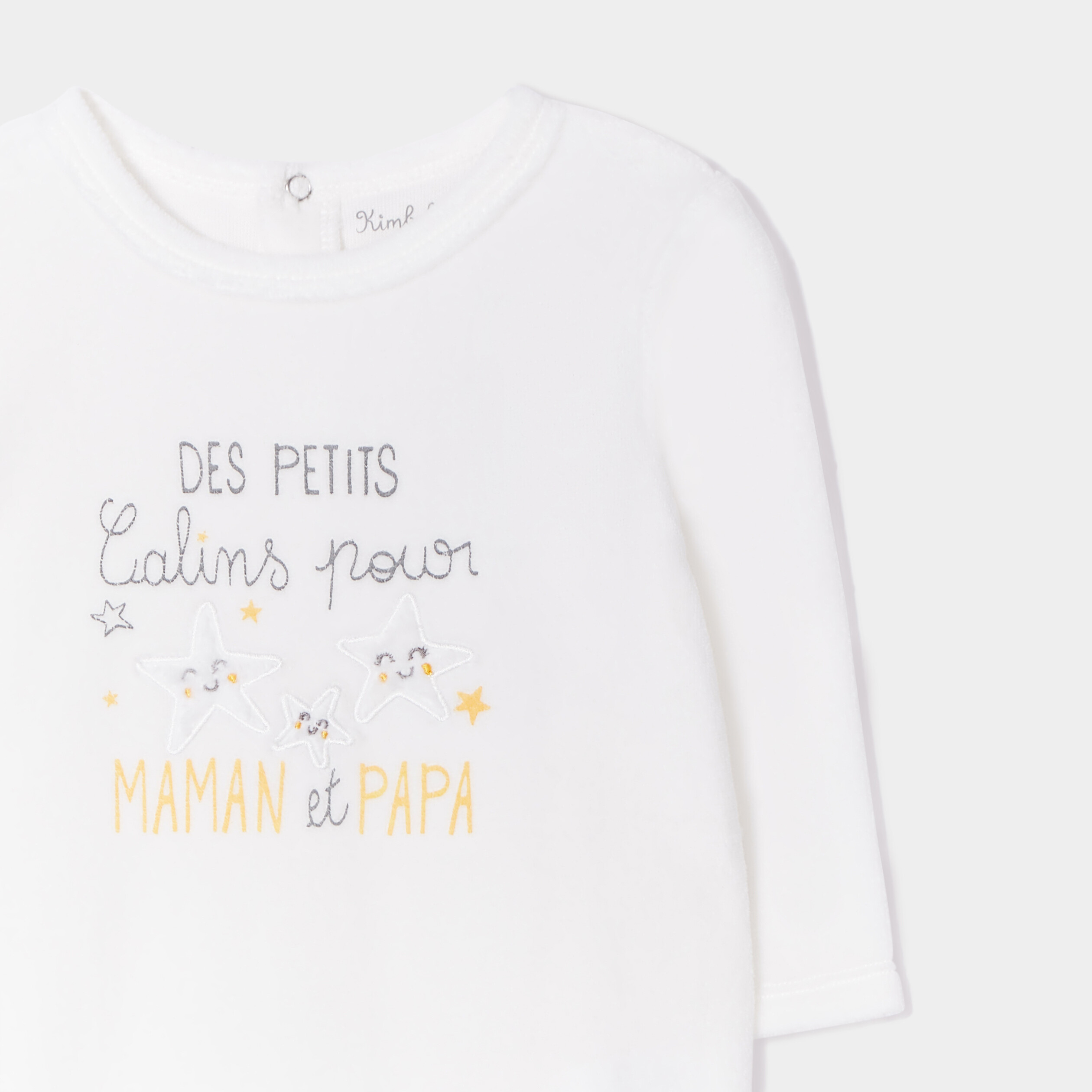dors bien manches longues velours blanc bebe Dors-bien manches longues velours blanc bébé